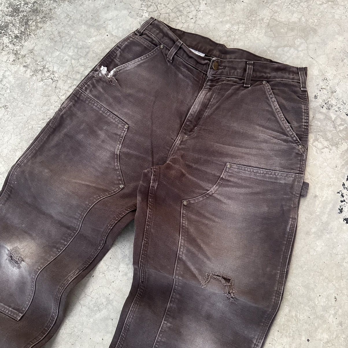 Carhartt (32x30) Crazy Vintage Y2K Distressed Carhartt Double Knee Size US 32 / EU 48 - 5 Thumbnail