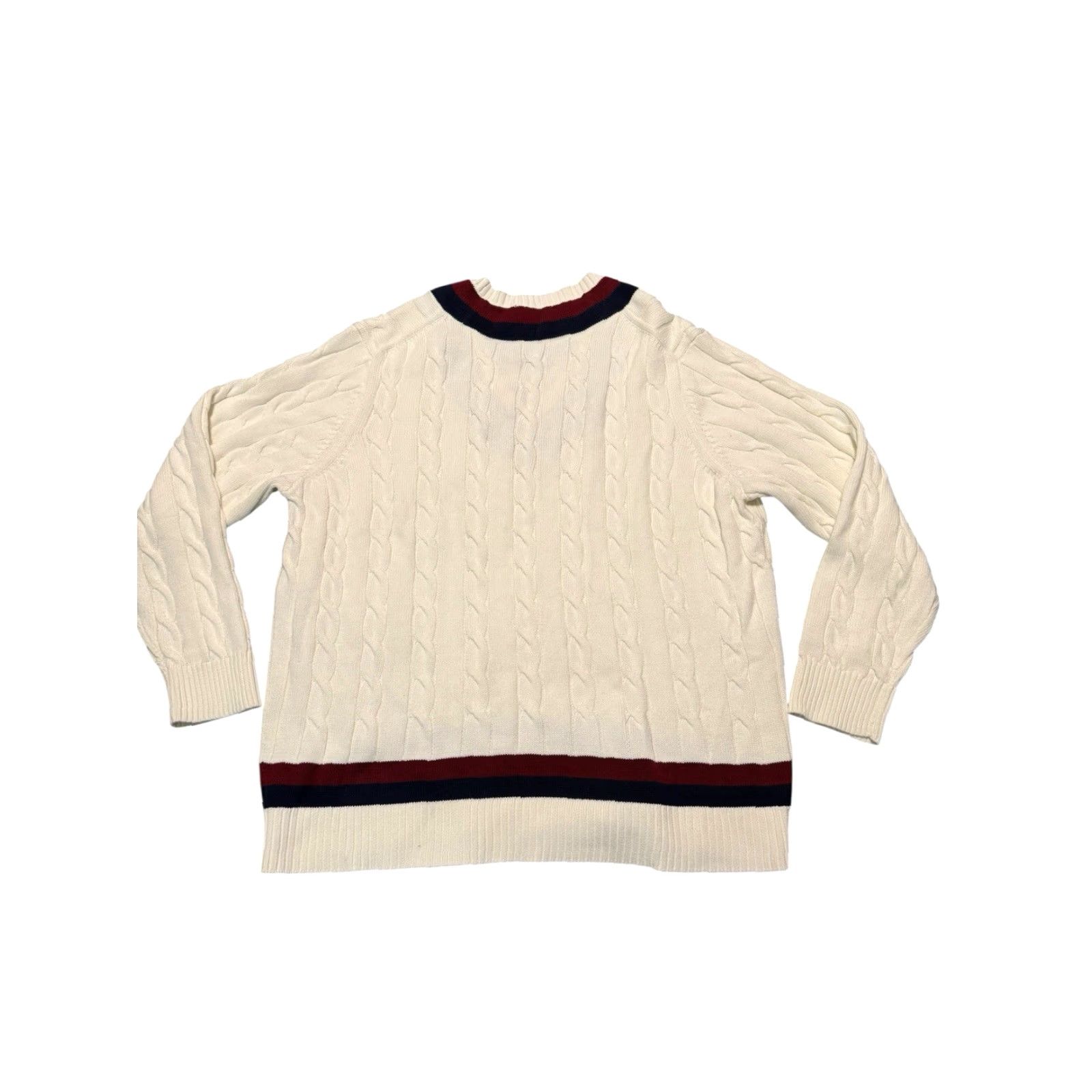 Brooks Brothers VINTAGE Brooks Brothers Supima Cotton Tennis Sweater 2XLT Tall Cream Cable Knit Cricket Mens Sweater Pullover Knit Size US XXL / EU 58 / 5 - 7 Thumbnail
