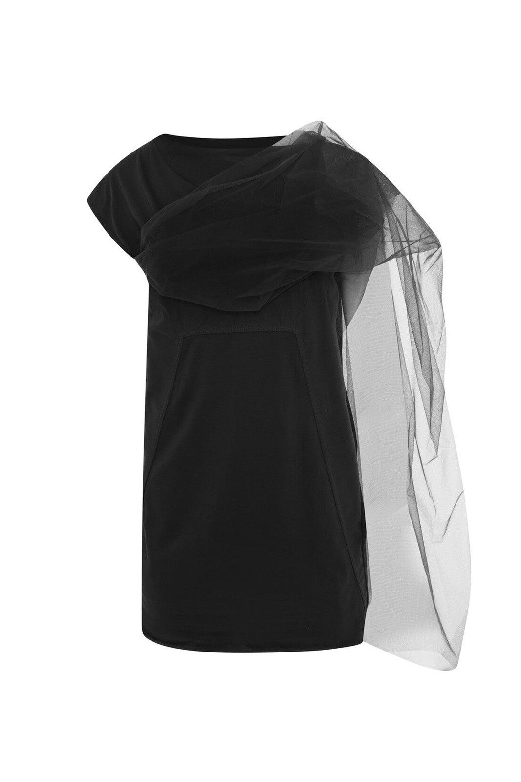 Rick Owens Last Rick Owens Tule Cape Shoulder Dress Top in Black Size M / US 6-8 / IT 42-44 - 1 Thumbnail