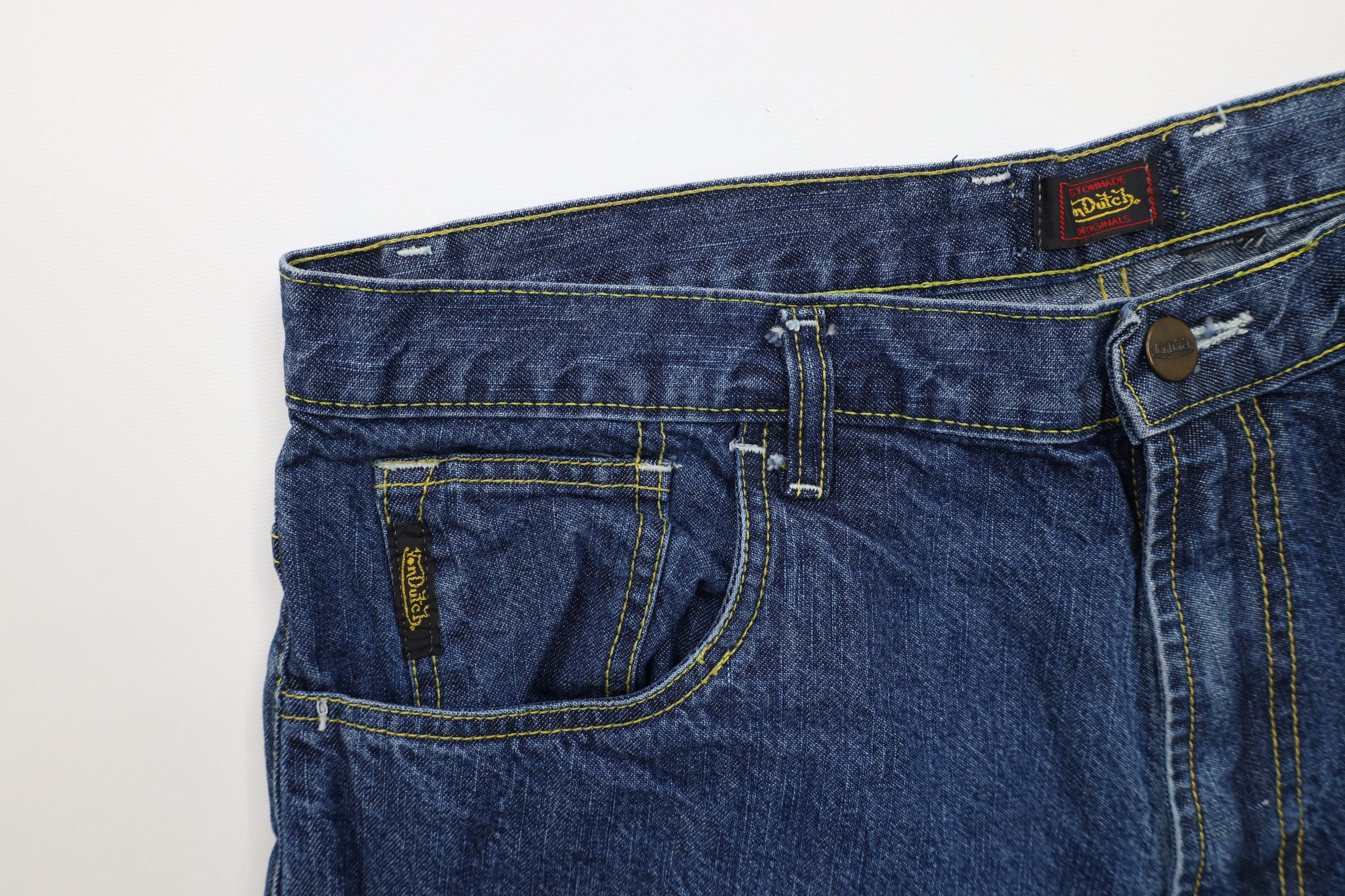 Vintage × Von Dutch Vintage 90s Y2K Von Dutch Spell Baggy Fit Denim Jean Shorts Size US 38 / EU 54 - 8 Thumbnail