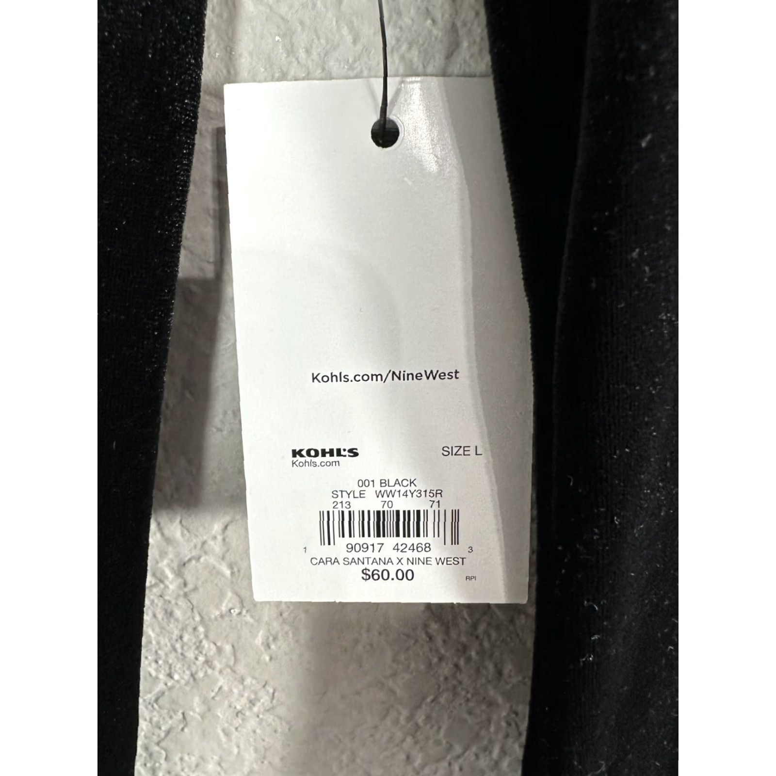 Nine West NINE WEST Cara Santana Black Velvet Dress V-Neck Bodycon Evening Sz L NWT Womens Size L / US 10 / IT 46 - 6 Thumbnail
