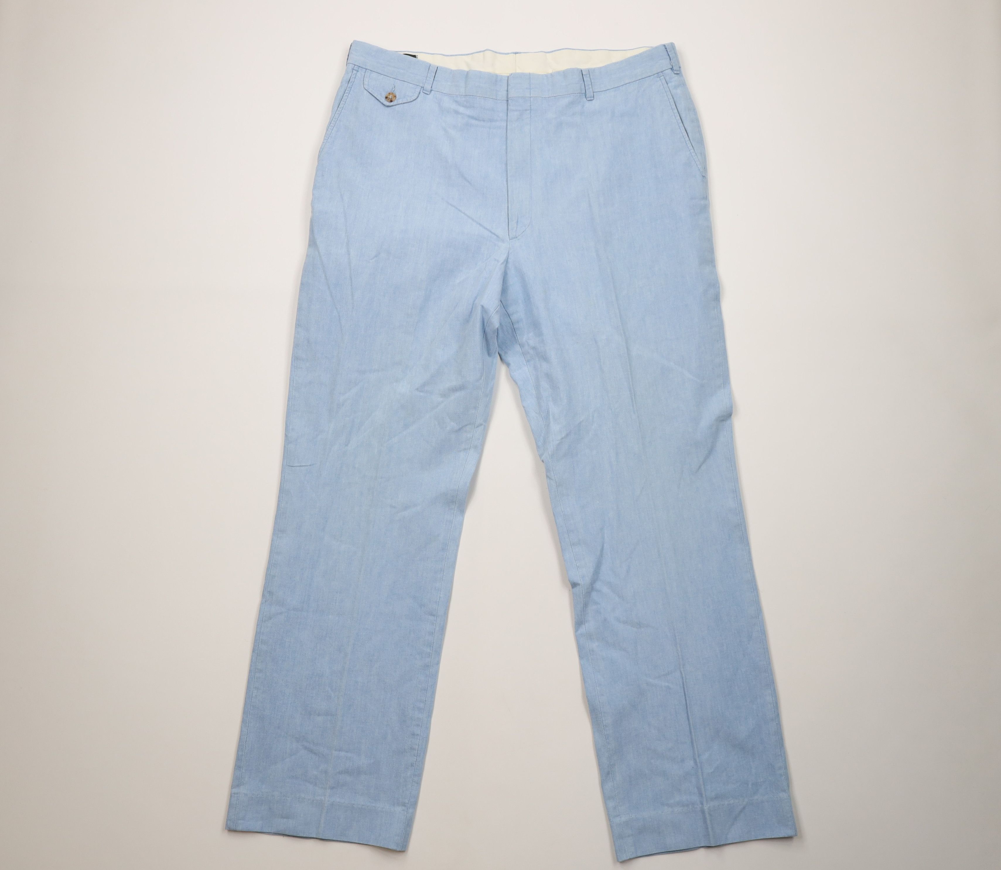 Vintage 70s Orvis Wide Leg Chino Pants Blue Cotton USA