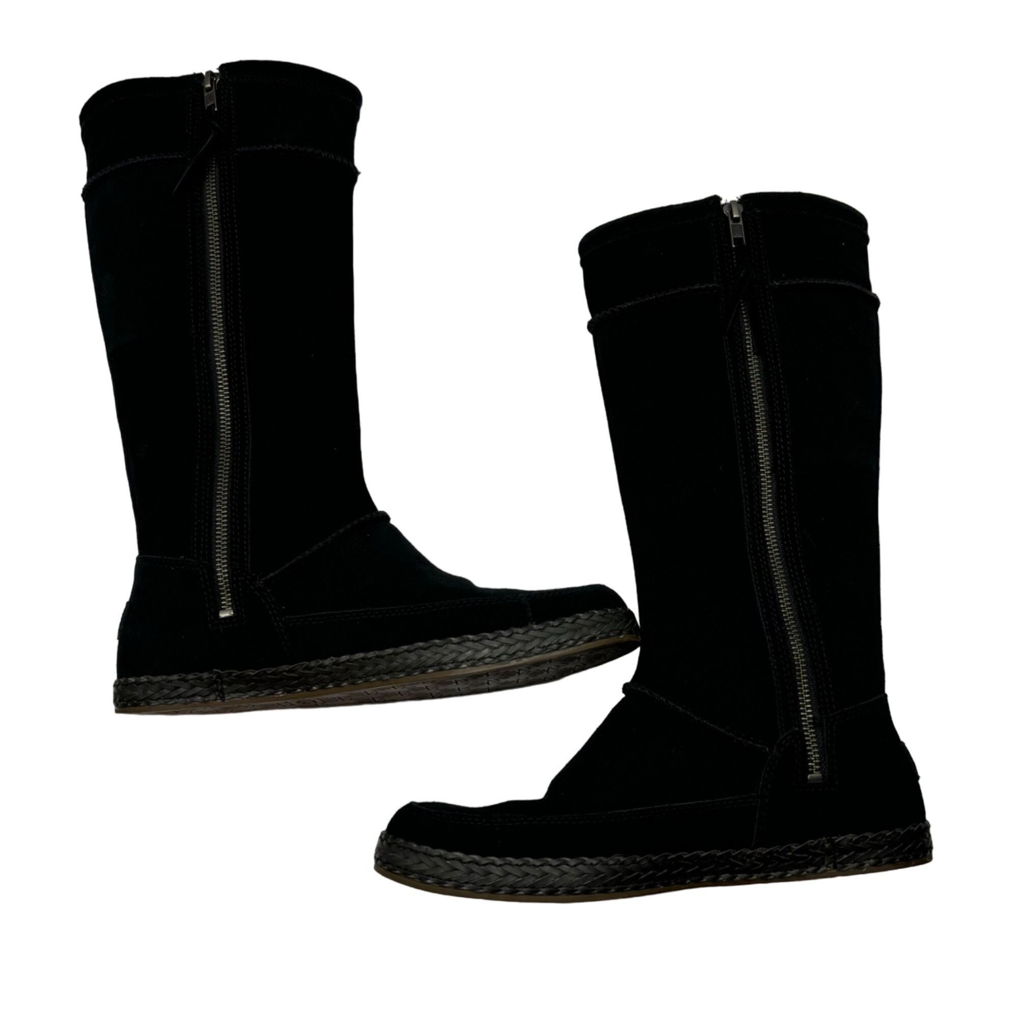 Ugg UGG Emerie Black Suede Leather Knee High Tassle Boot Moccasi Size US 9.5 / IT 39.5 - 6 Thumbnail