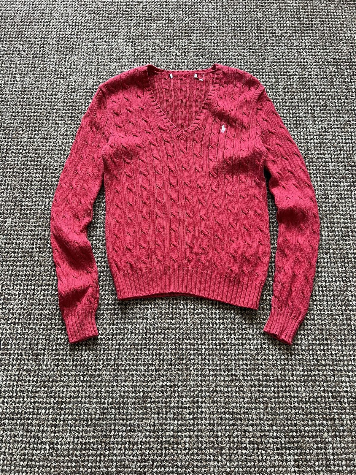 Polo Ralph Lauren Ralph Lauren Cable Knit Sweater Color Red Size M / US 6-8 / IT 42-44 - 2 Thumbnail