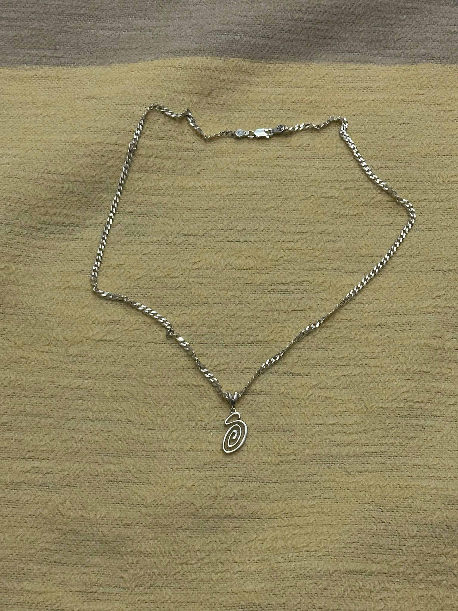 Jewelry × Stussy CC000021 Stussy Swirly S Chain Sterling in Silver in White Size ONE SIZE - 3 Thumbnail