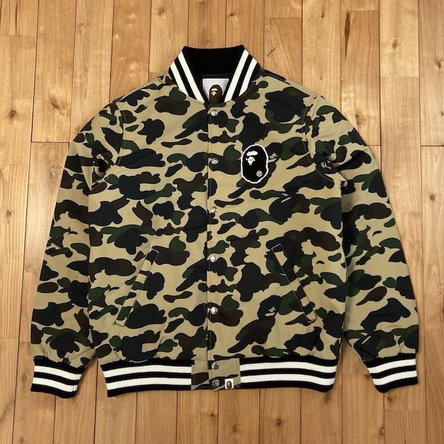 Bape BAPE APE HEAD logo varsity jacket 1st camo yellow Size US XL / EU 56 / 4 - 1 Thumbnail