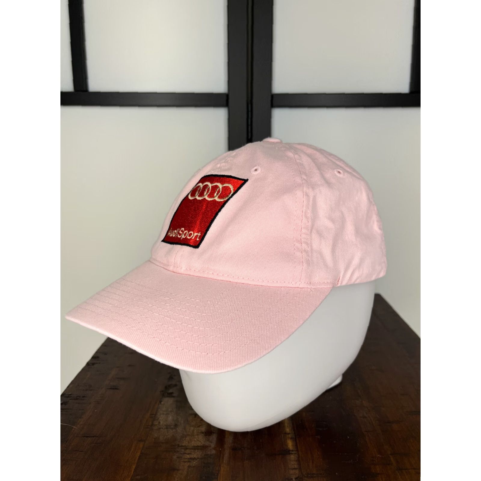 Vintage Audi Sport Hat Cap Fitted Adult XL Pink Flexfit Cotton Spandex Blend Size ONE SIZE - 4 Thumbnail
