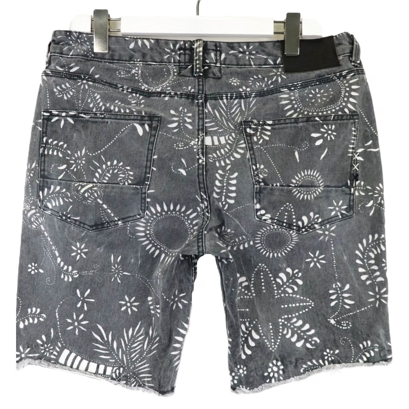 Scotch & Soda SCOTCH & SODA Men's Shorts W34 Grey Denim Chino Pocket Distressed Print Pattern Size US 34 / EU 50 - 2 Thumbnail