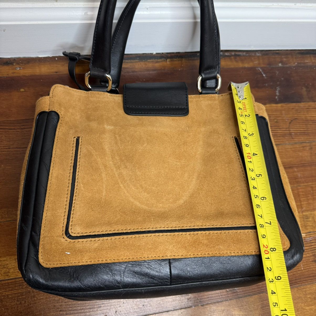 Cole Haan Cole Haan Suede Satchel in Mustard with Black Trim Size ONE SIZE - 10 Thumbnail