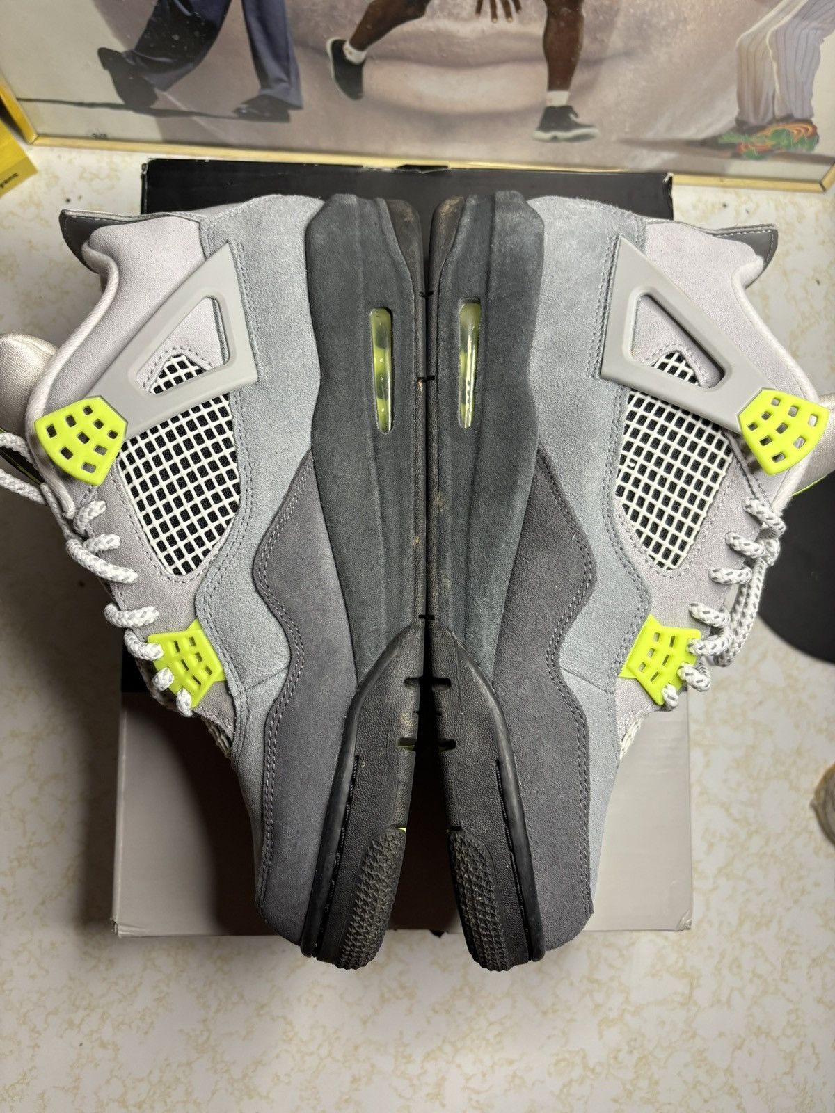 Jordan Brand Air Jordan 4 Retro Neon Size US 10 / EU 43 - 3 Thumbnail