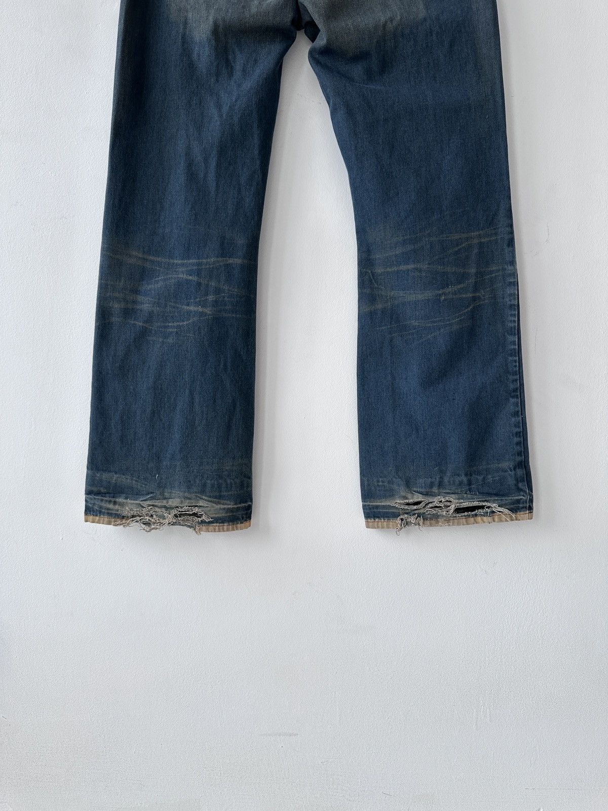 If Six Was Nine × Japanese Brand Distressed Flare Baggy Wide Leg Denim Jeans DKNY Size US 34 / EU 50 - 9 Thumbnail