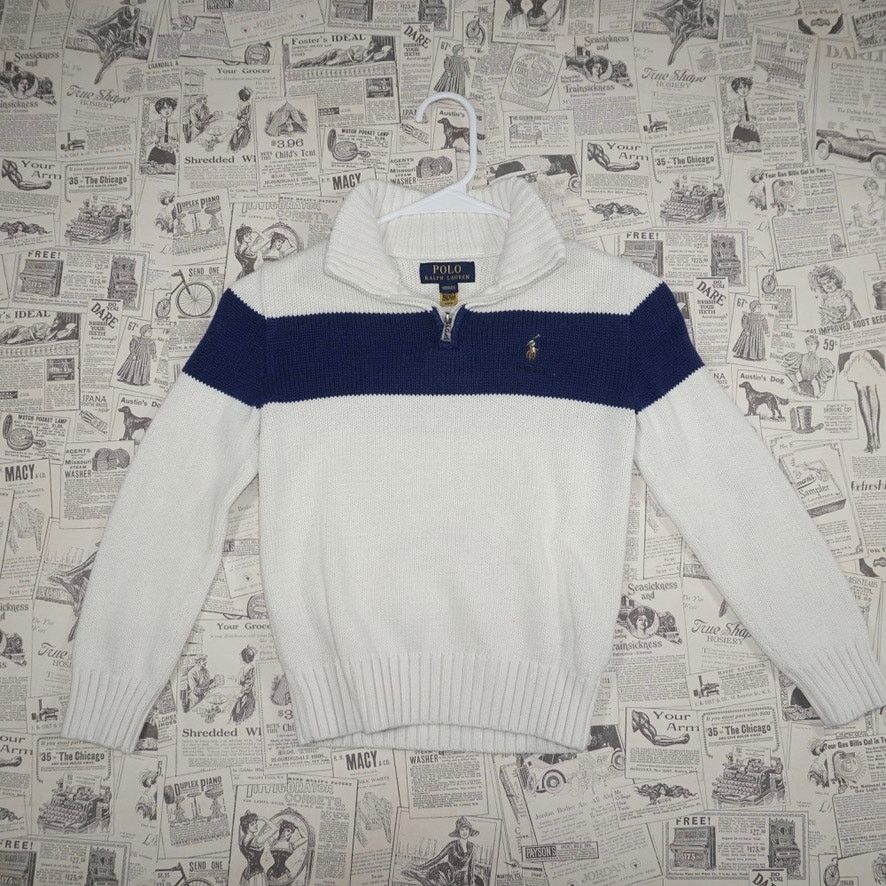 Polo Ralph Lauren Small - Vintage Y2K Polo ralph lauren zip up stripe sweater Size US M / EU 48-50 / 2 - 1 Thumbnail