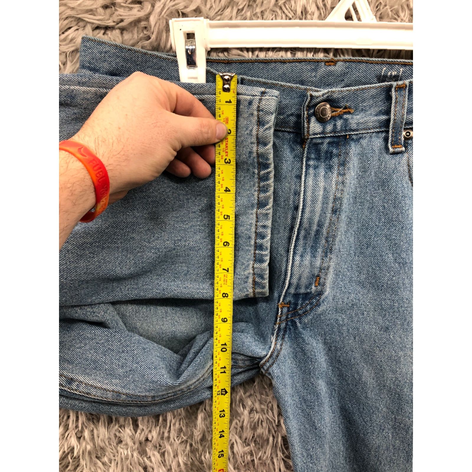George George Jeans Size 32x32 Mens Mid Rise Straight Leg Stone Wash Blue Denim Jeans Mens Regular 5-Pocket Denim George Size US 32 / EU 48 - 4 Thumbnail