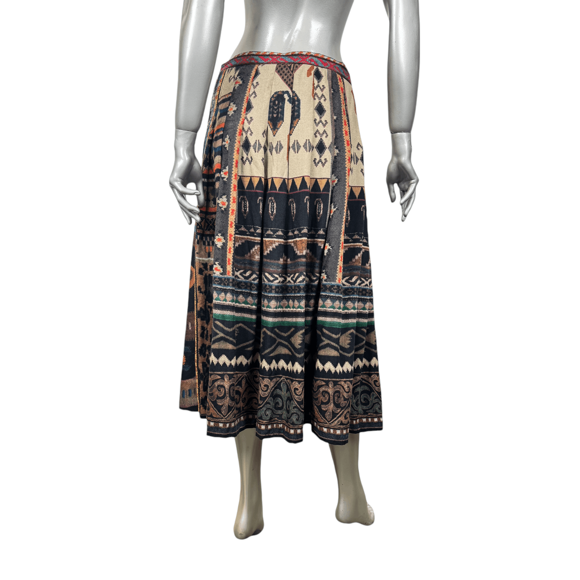 Etro Etro Wool and Silk Pleated Print Skirt Size 30" / US 8 / IT 44 - 4 Thumbnail