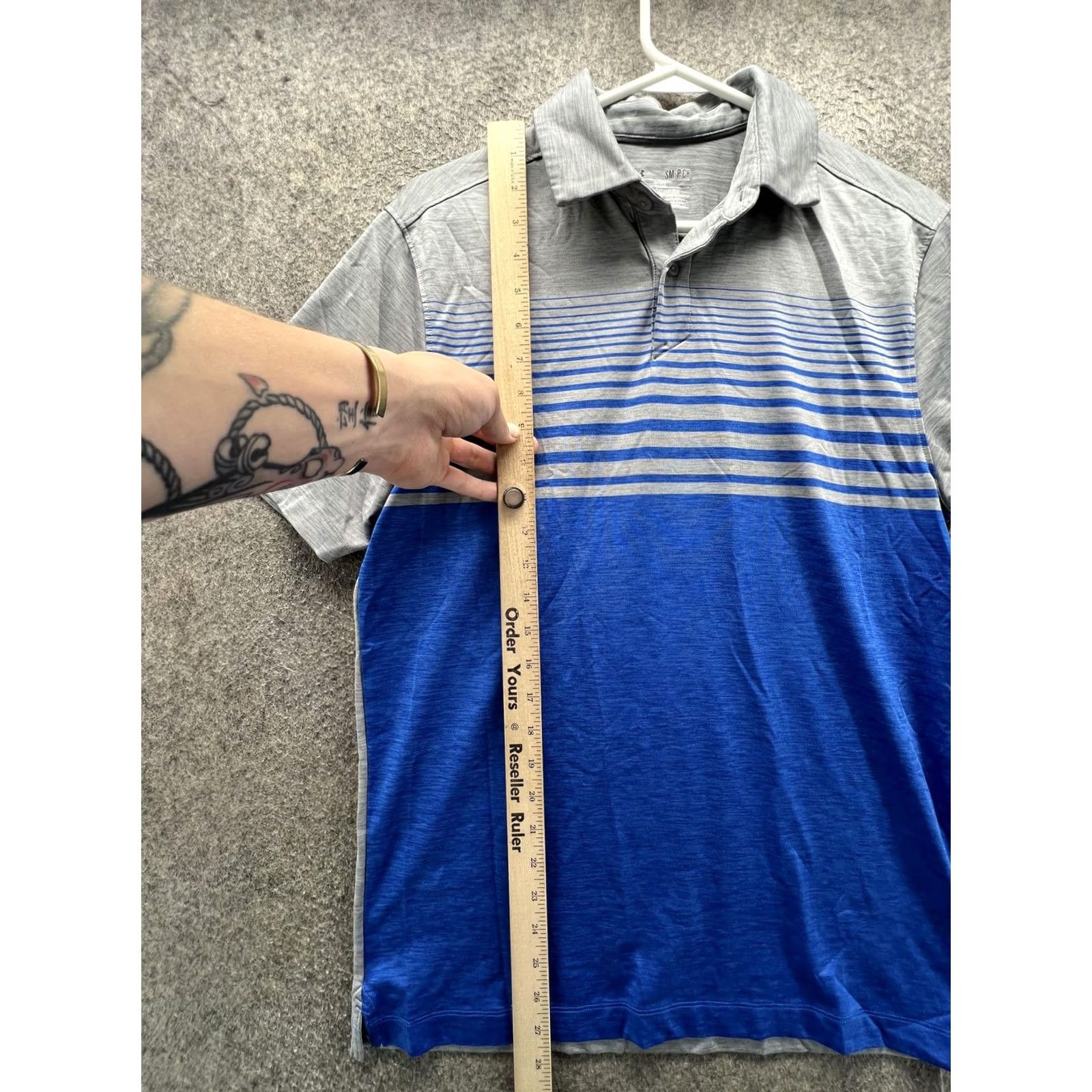 Under Armour Under Armour HeatGear Polo Shirt Mens Small Blue Stripe Golf Performance Size US S / EU 44-46 / 1 - 3 Thumbnail
