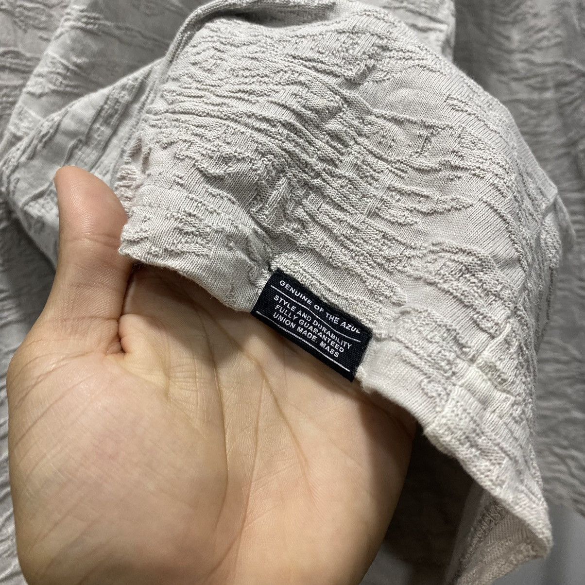 Le Grande Bleu (L.G.B.) Sick☠️ Azul 3D Camo Knit Ls Shirt Punk Grunge Issey Miyake Size US L / EU 52-54 / 3 - 9 Thumbnail