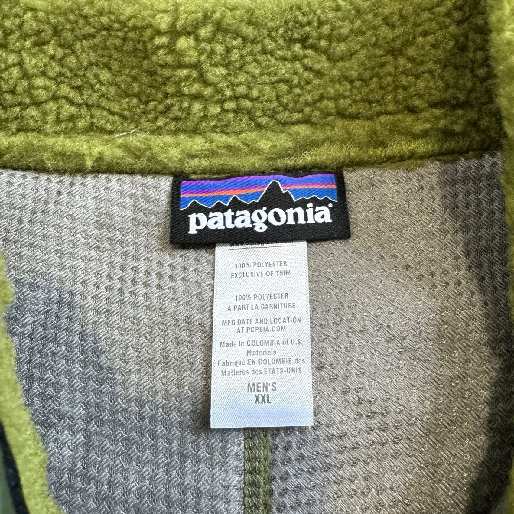 Patagonia Patagonia Retro X Vest Mens Green Deep Pile Sherpa Fleece Zip Front Gilet XXL Size US XXL / EU 58 / 5 - 3 Thumbnail