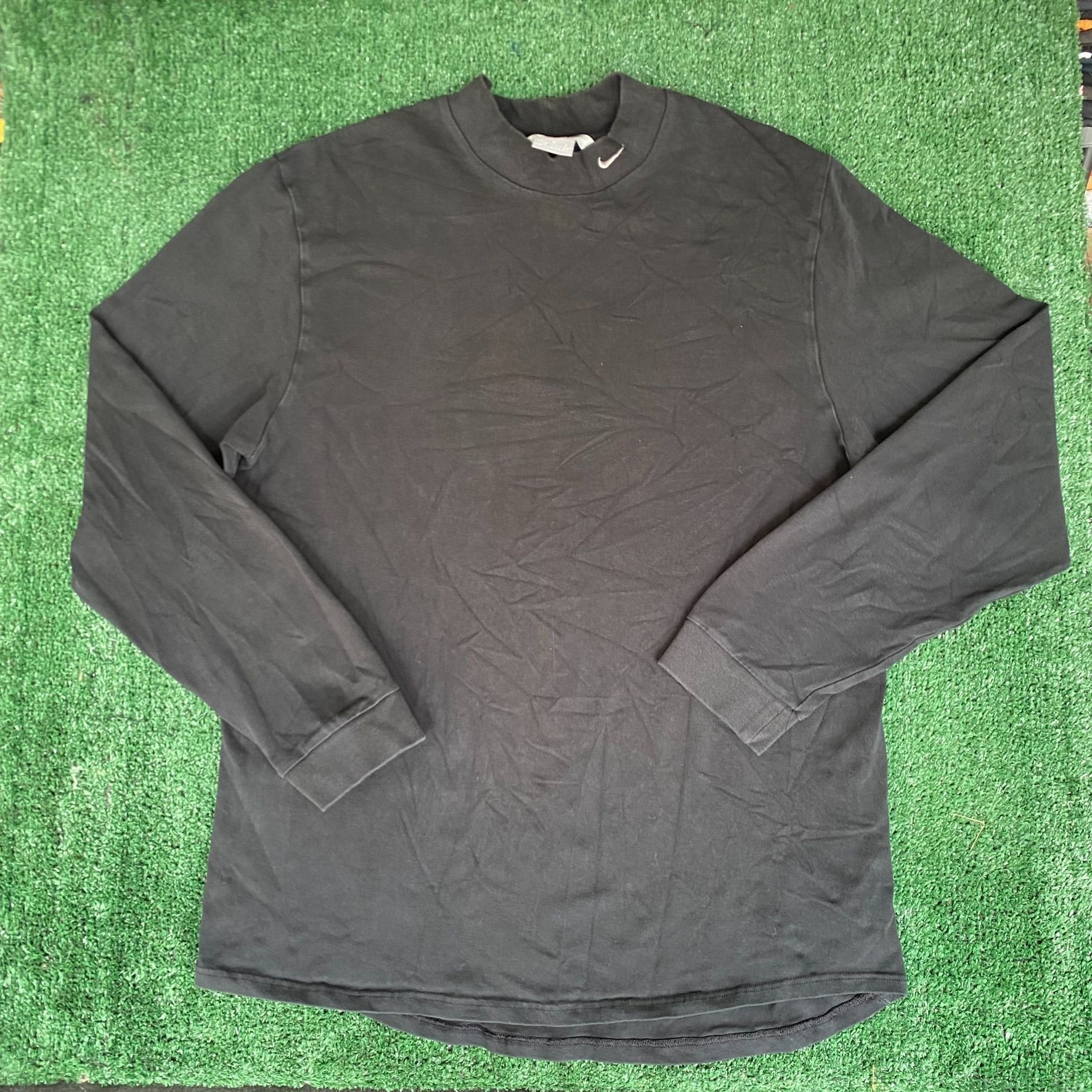 Nike × Vintage Vintage Y2K Nike Logo Shirt Mock Neck Swoosh Long Sleeve Tee Size US L / EU 52-54 / 3 - 1 Thumbnail