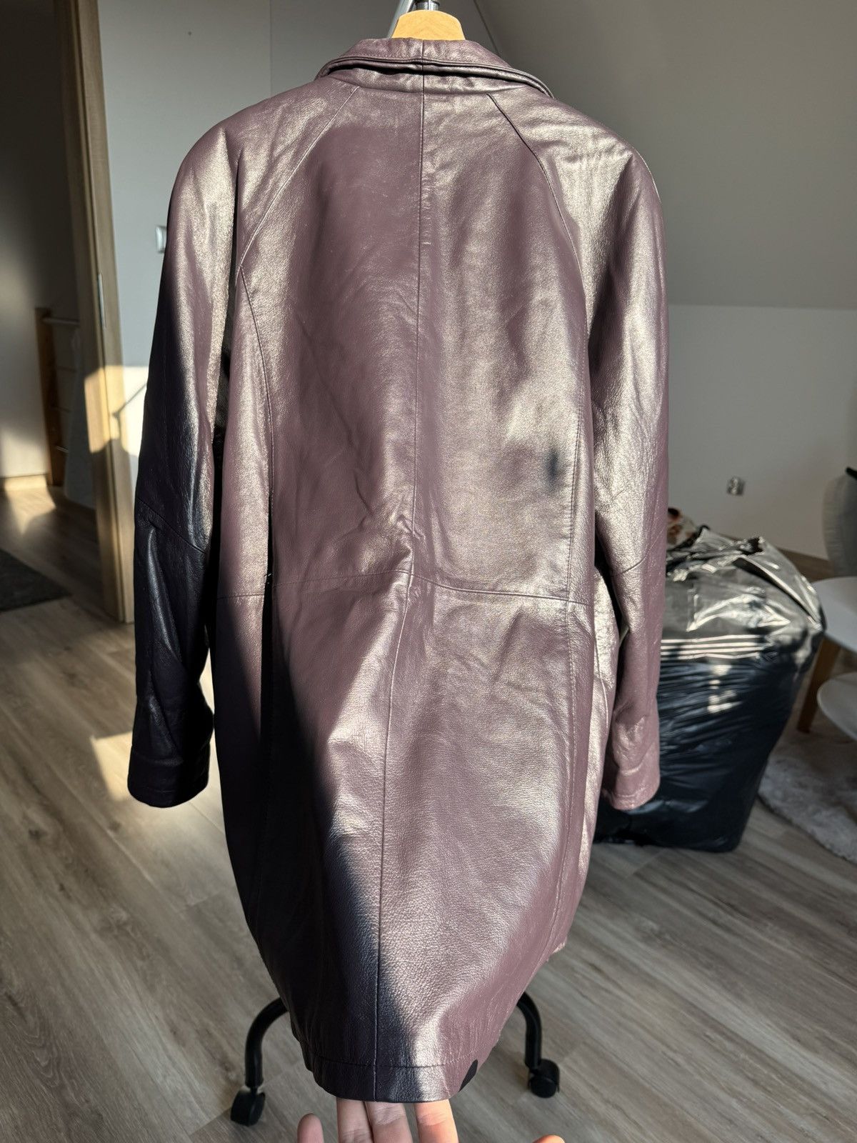 Genuine Leather × Vintage Vintage Purple Leather Jacket Coat Avant Garde Opium Washed Size L / US 10 / IT 46 - 7 Thumbnail