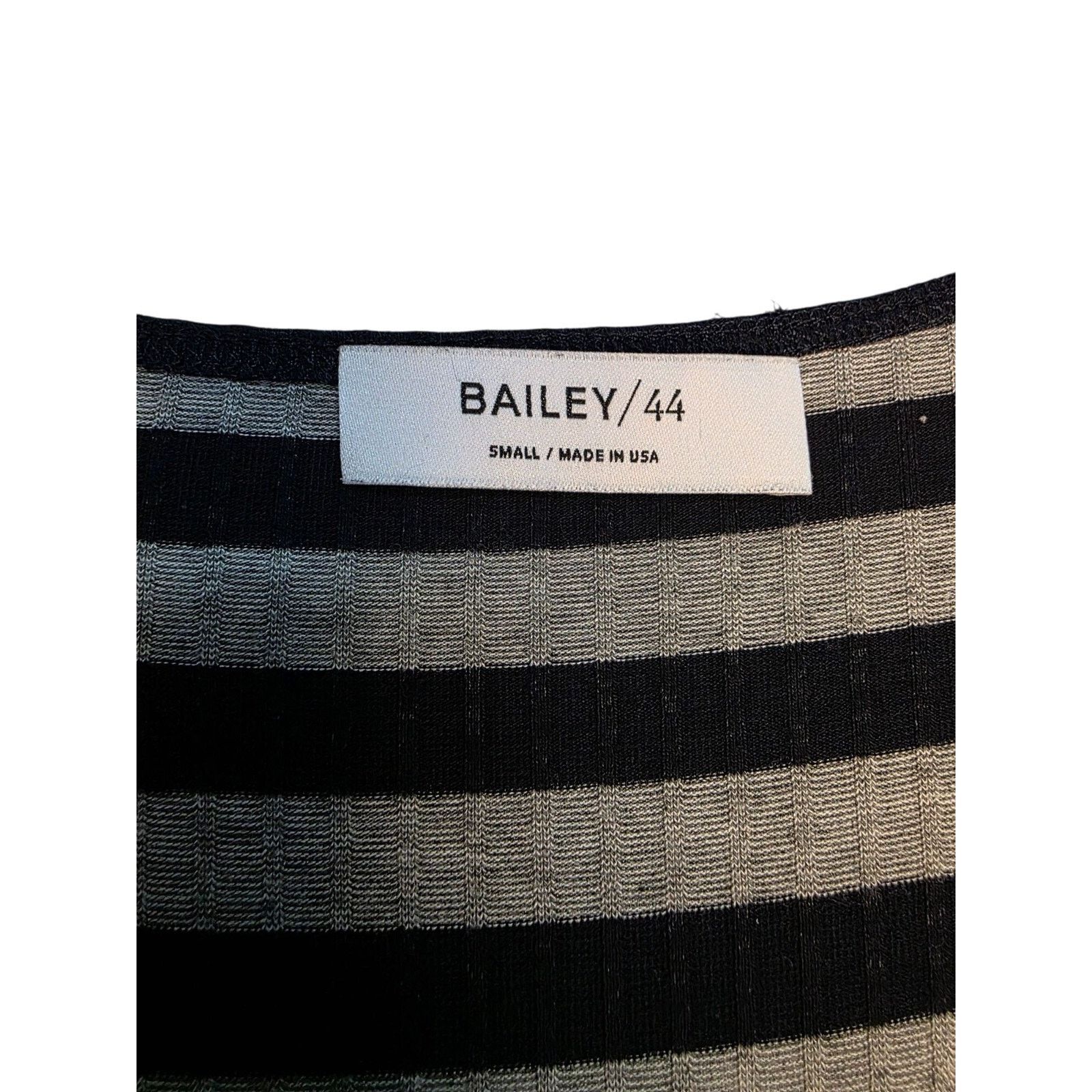 Bailey 44 Bailey Black & Tan Striped Wrap Dress With Long Sleeves Size S / US 4 / IT 40 - 2 Thumbnail