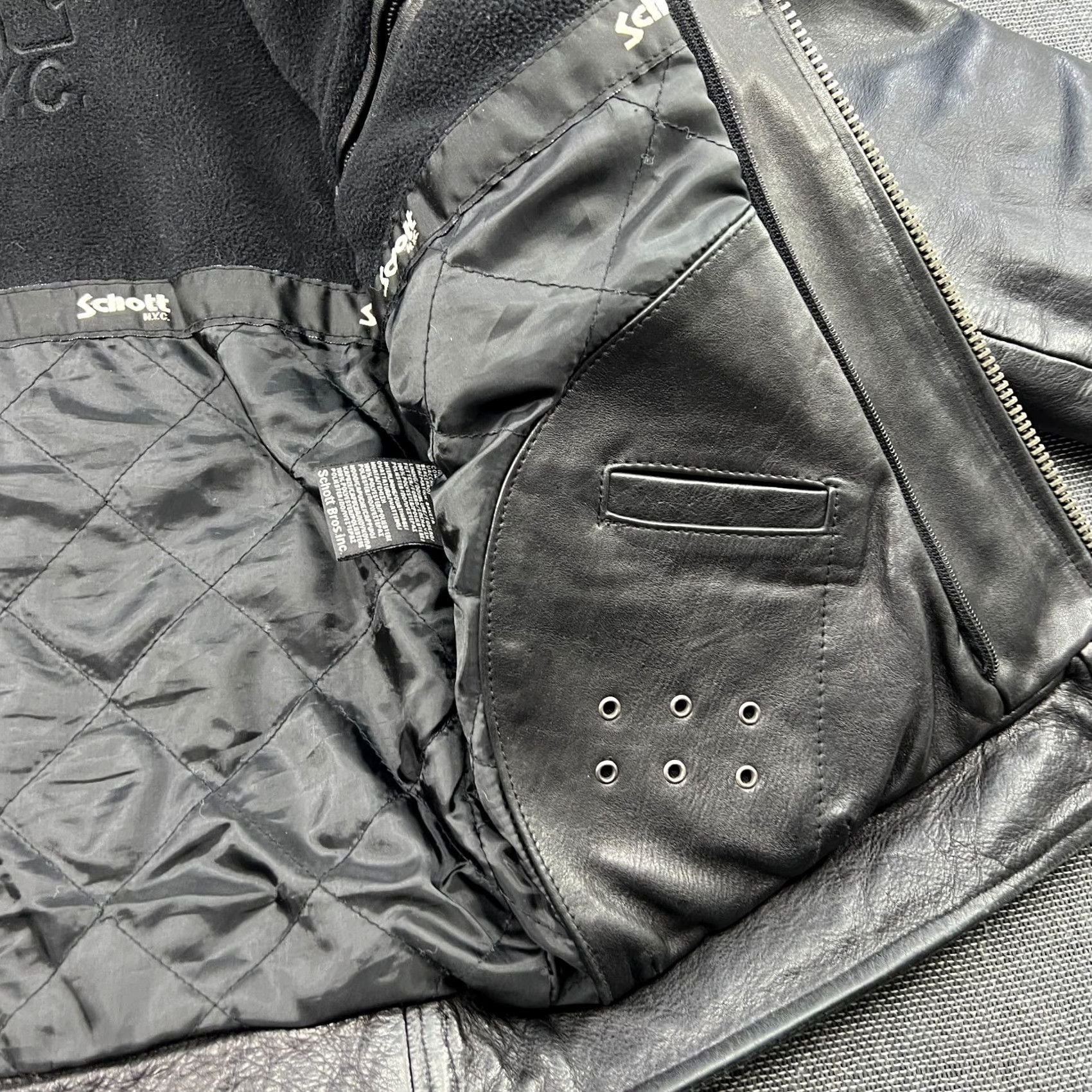 Schott VINTAGE SCHOTT MSG Leather Police Jacket Mens Medium Black Lined USA LC8102 Pockets Mens Brown? Size US M / EU 48-50 / 2 - 3 Thumbnail