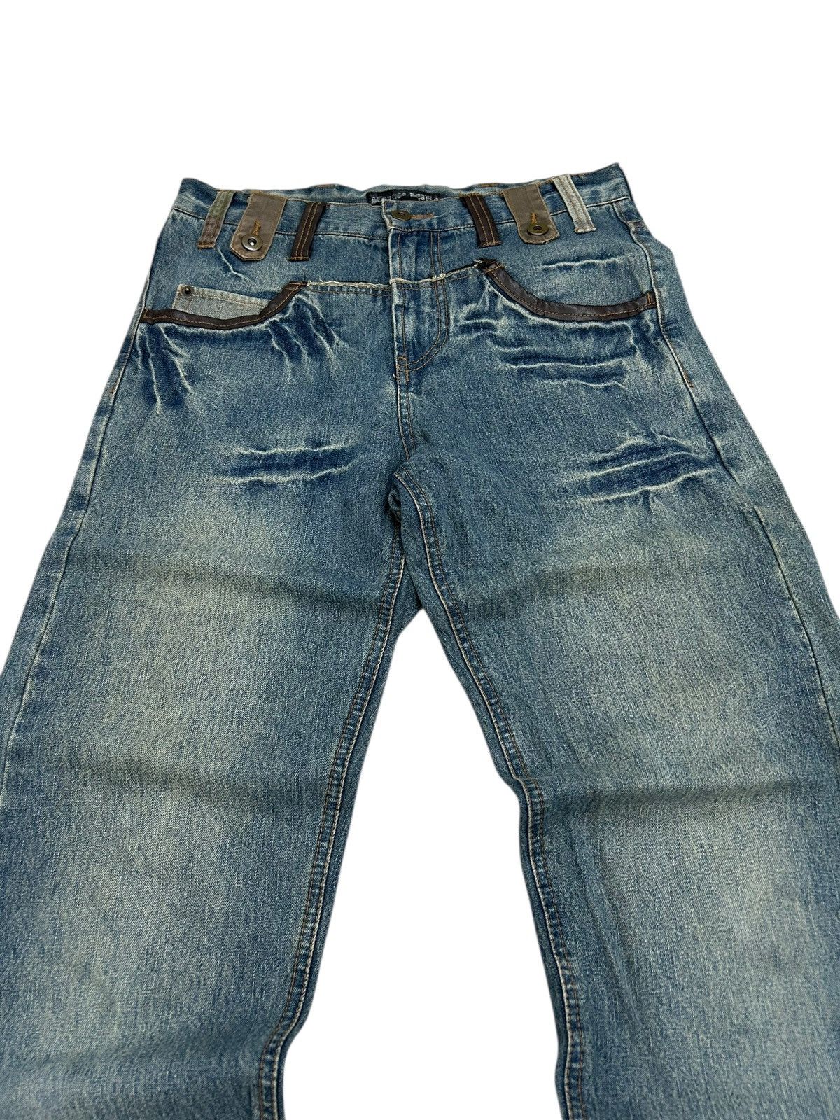 GOSTAR DE FUGA Strange Heaven Double Waist Clawn Mark Whisker Light Washed Size US 30 / EU 46 - 4 Thumbnail