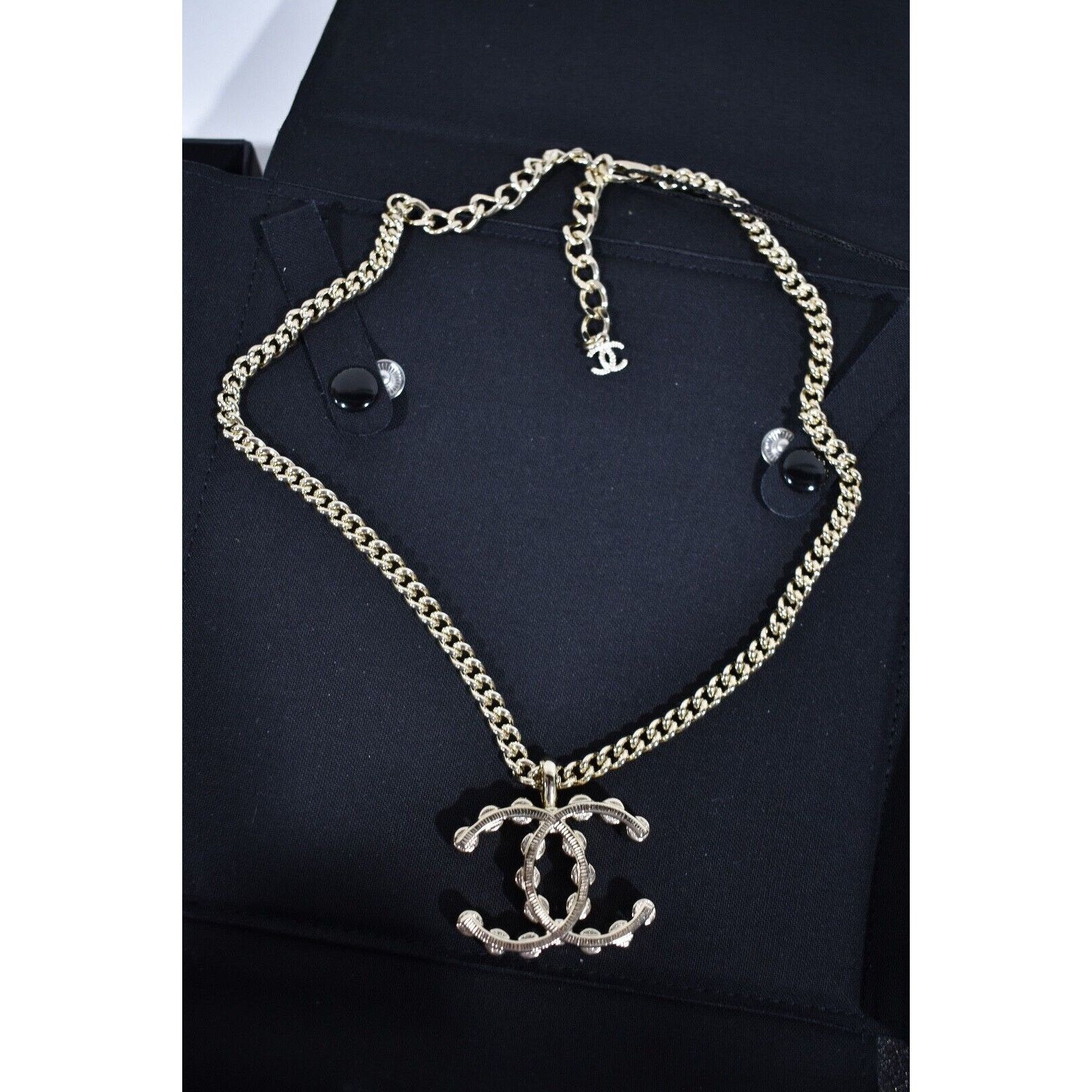Chanel Chanel 23P Crystal CC Gold Metal Cuban Chain Drop Necklace Size ONE SIZE - 9 Thumbnail