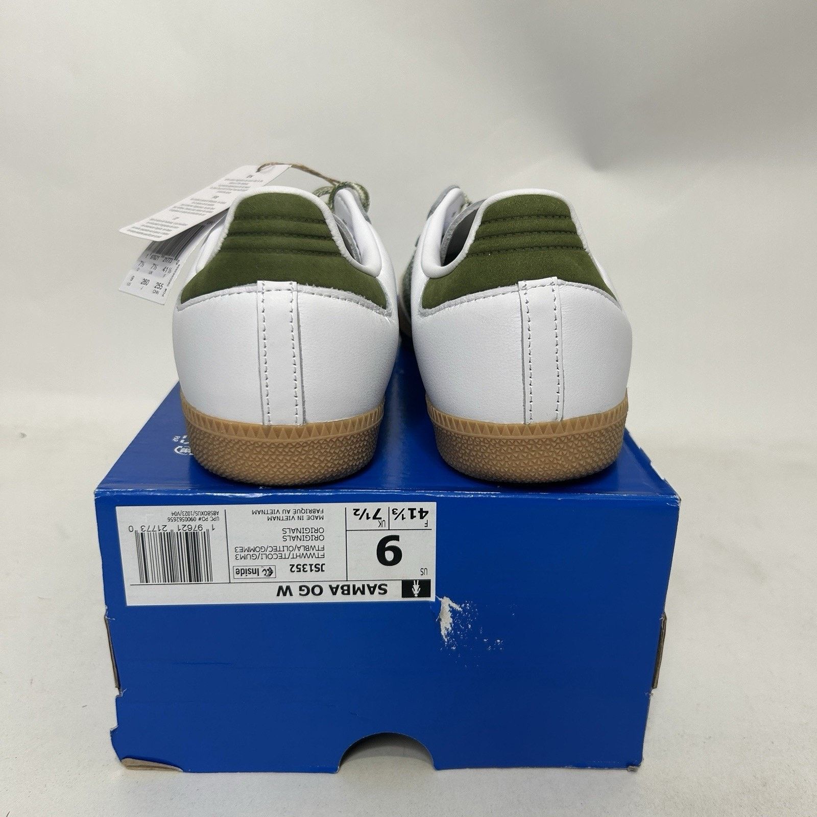Adidas Adidas Samba OG WMNS “White/Olive” Shoes JS1352 Size US 9 / IT 39 - 4 Thumbnail