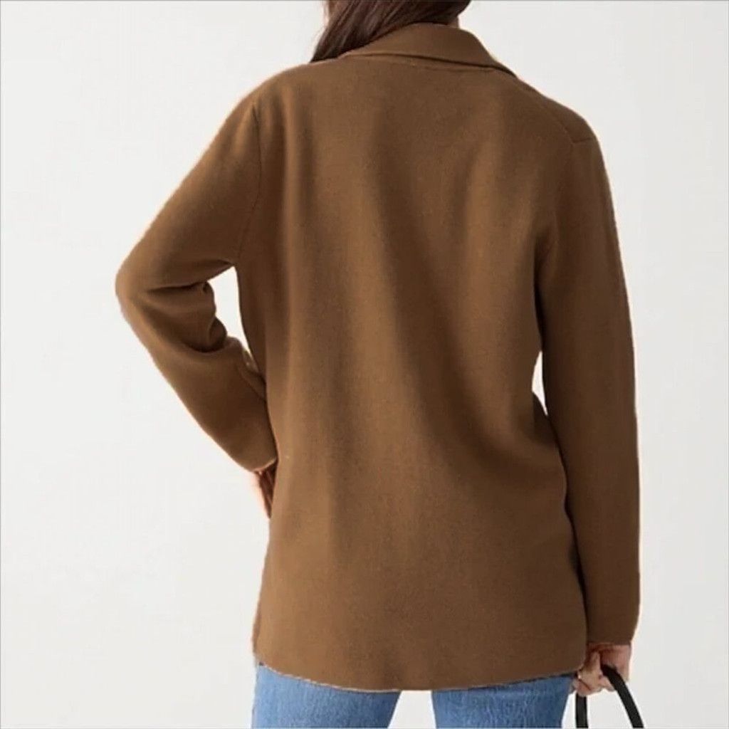 J.Crew J. CREW Cecile Heritage Merino Knit Brown Sweater Blazer XS Size XS / US 0-2 / IT 36-38 - 2 Thumbnail