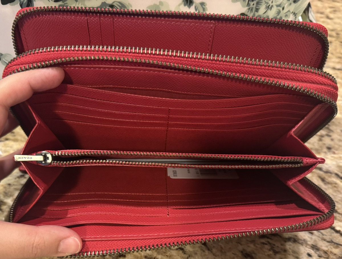 Coach Coach Red Saffiano Leather Double Zip Travel Wallet Size ONE SIZE - 3 Thumbnail