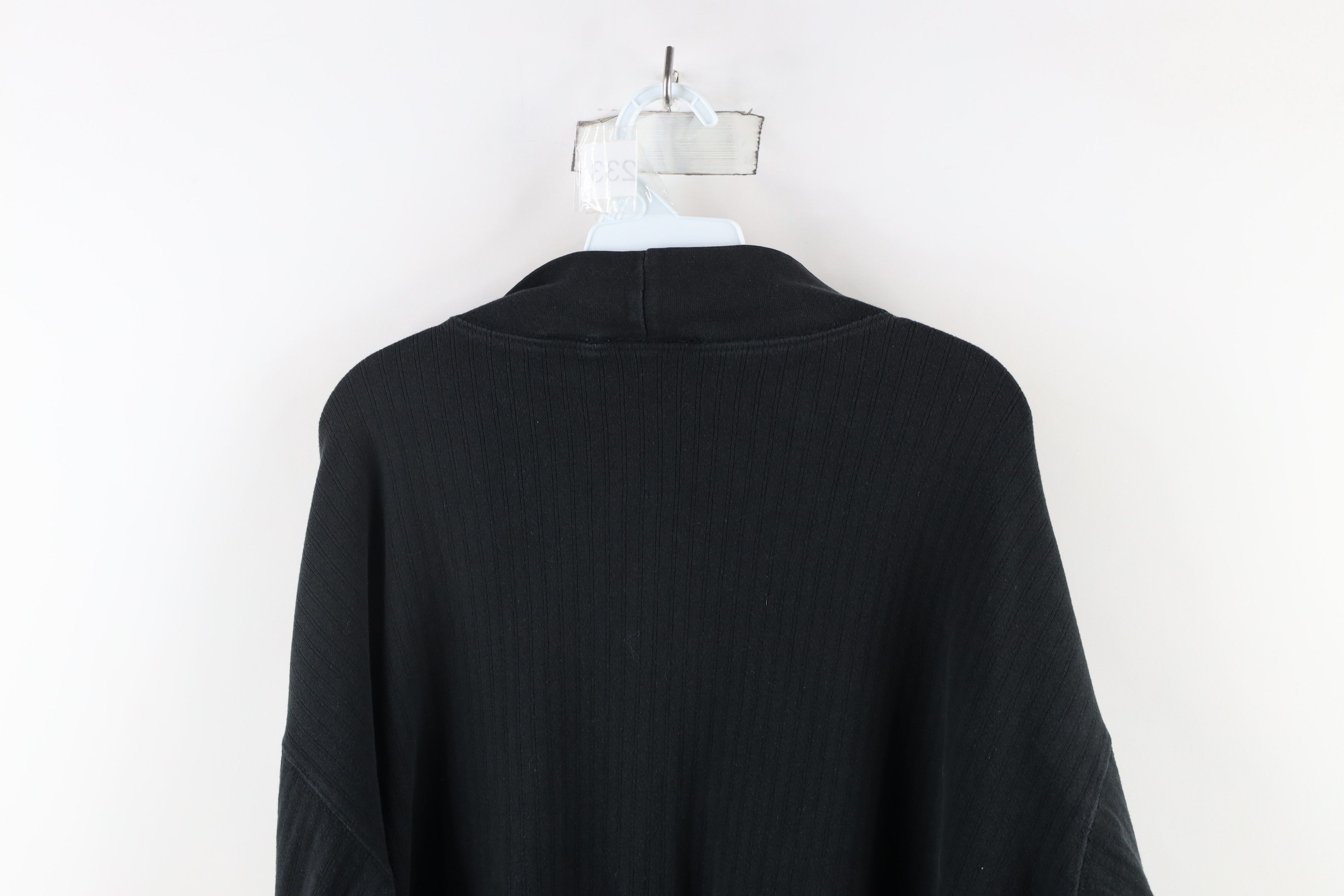 Vintage Vintage 90s Streetwear Ribbed Knit Mock Neck T-Shirt Black Size US XXL / EU 58 / 5 - 6 Thumbnail