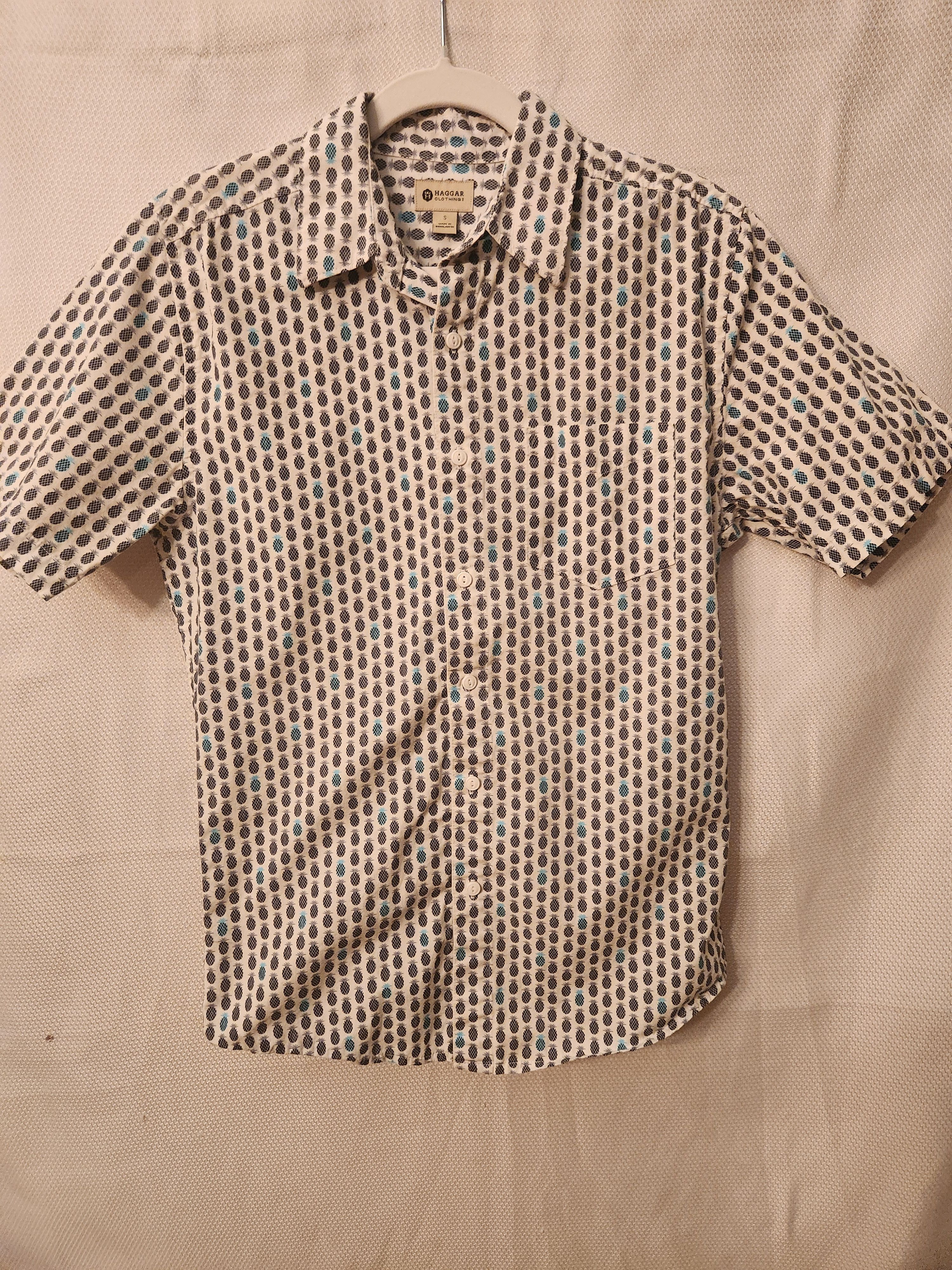 Haggar 100% Cotton Pineapple Print Men's Casual Button Front Shirt Size US S / EU 44-46 / 1 - 1 Thumbnail