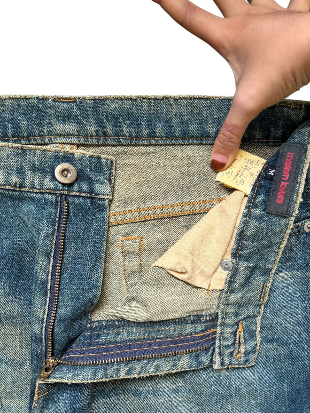 If Six Was Nine Vintage Japanese Brand Rusty Wash Distress Flare Jeans Size 31" - 5 Thumbnail