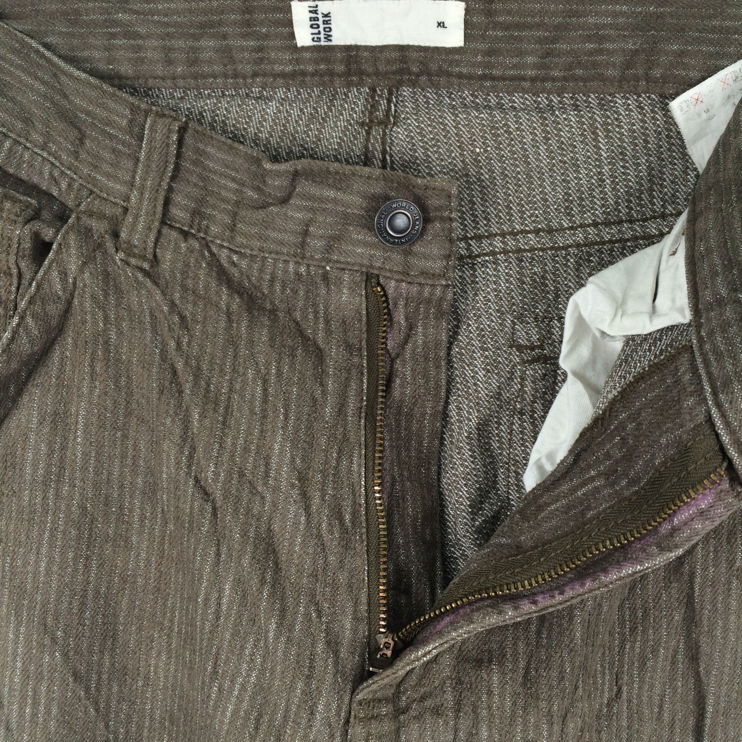 Global Work × Japanese Brand X91 JAPAN GLOBAL WORK CORDUROY STRIPED WORK PANTS Size US 34 / EU 50 - 4 Thumbnail