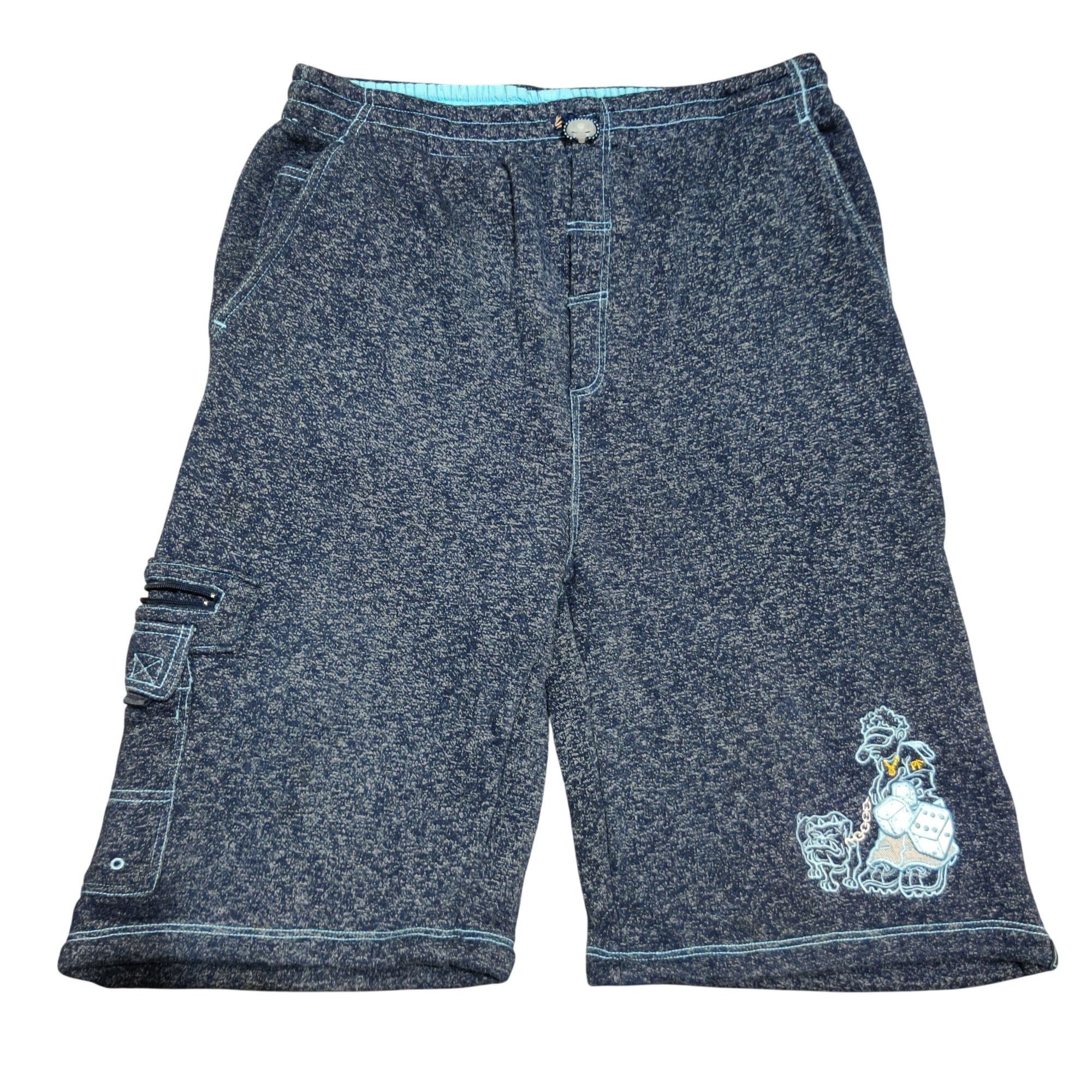 Vintage PF XXL Blue Cargo Shorts Baggy Y2K Skater Embroidered Graphi Size US 36 / EU 52 - 1 Thumbnail