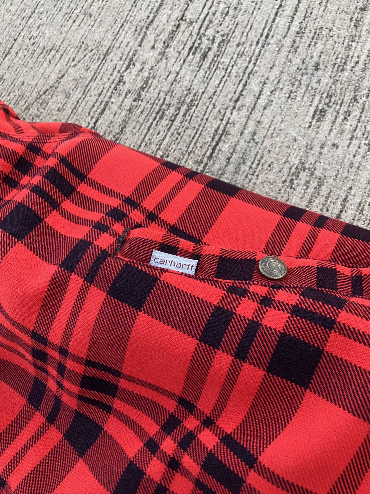 Carhartt × Vintage Vintage Red Plaid Santa Fe Jacket Red Carhartt Jacket JQW60 Size US L / EU 52-54 / 3 - 4 Thumbnail