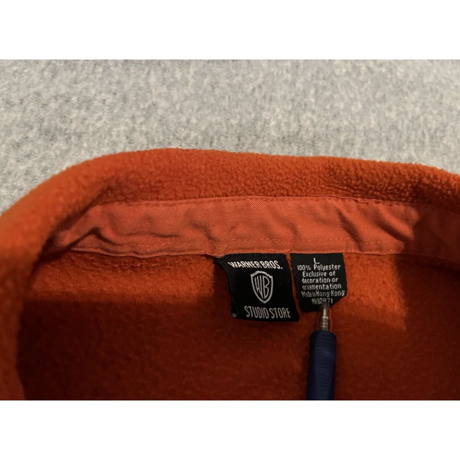 Vintage VINTAGE Warner Bros. Looney Tunes Acme Industry Fleece Jacket Shirt Large Jacket Mens Orange 1996 Size US L / EU 52-54 / 3 - 4 Thumbnail
