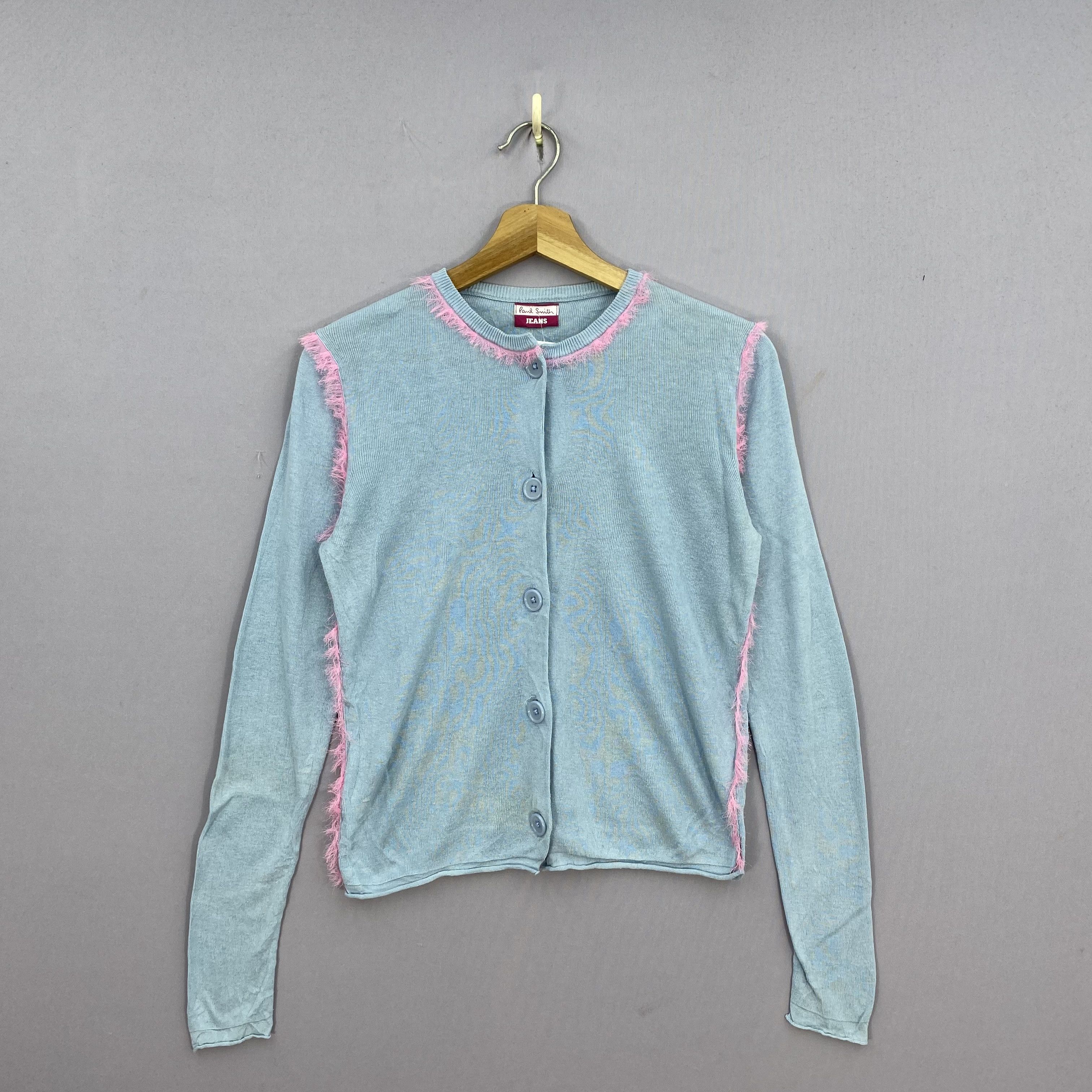 Paul Smith Vintage Y2K Paul Smith Knit Cardigan Sweater Fuzzy Trim Size XS / US 0-2 / IT 36-38 - 2 Thumbnail