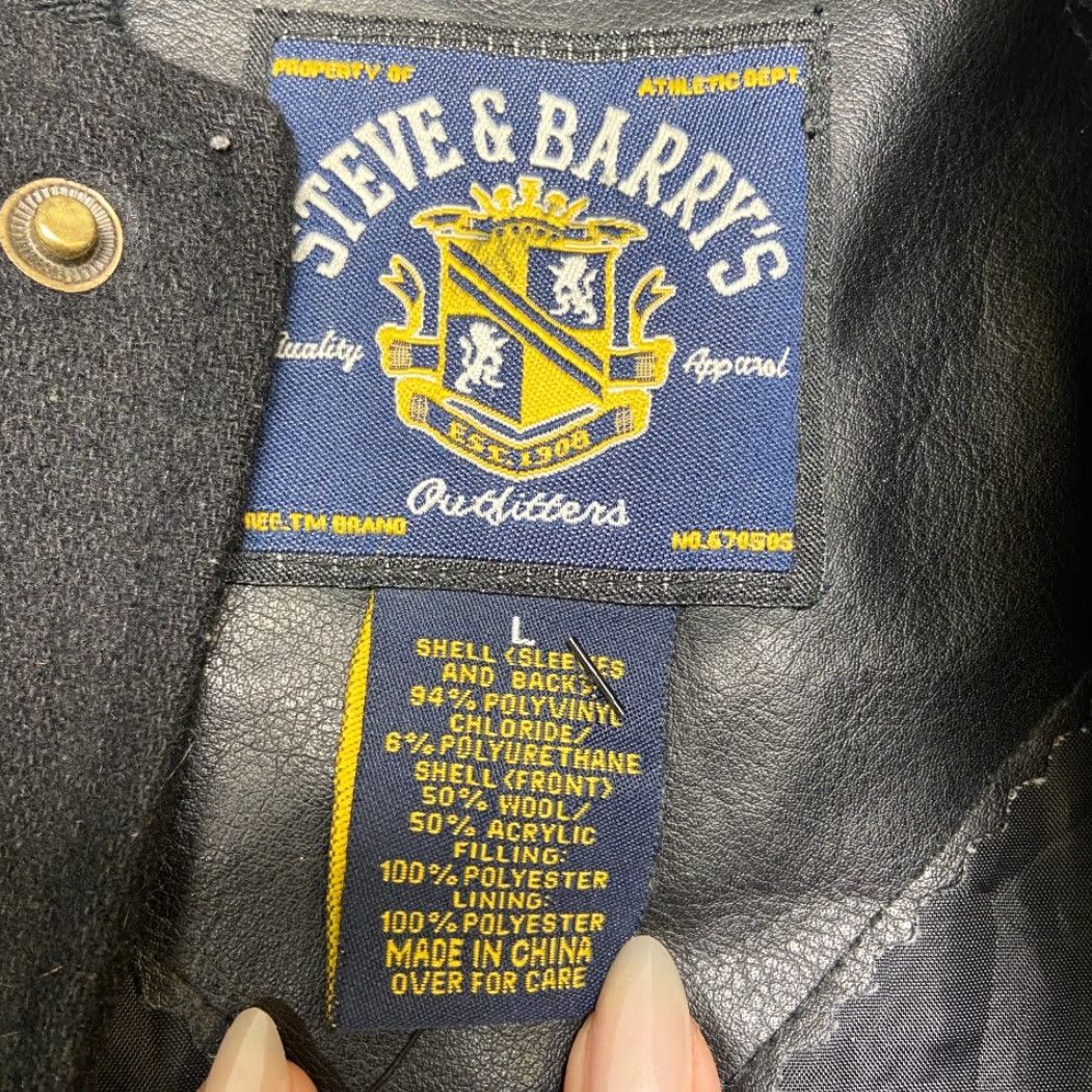 Vintage Steve & Barry's Army Varsity Jacket Mens L Black Yellow Raglan Sleeve Snap Front Size US L / EU 52-54 / 3 - 6 Thumbnail