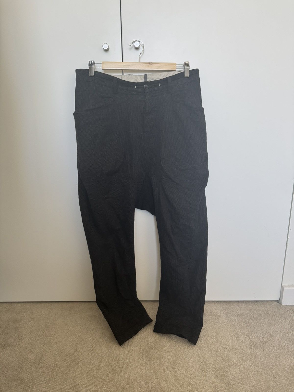 Kazuyuki Kumagai Attachment Attachment Curved Drop Crotched Pants Size US 32 / EU 48 - 1 Thumbnail
