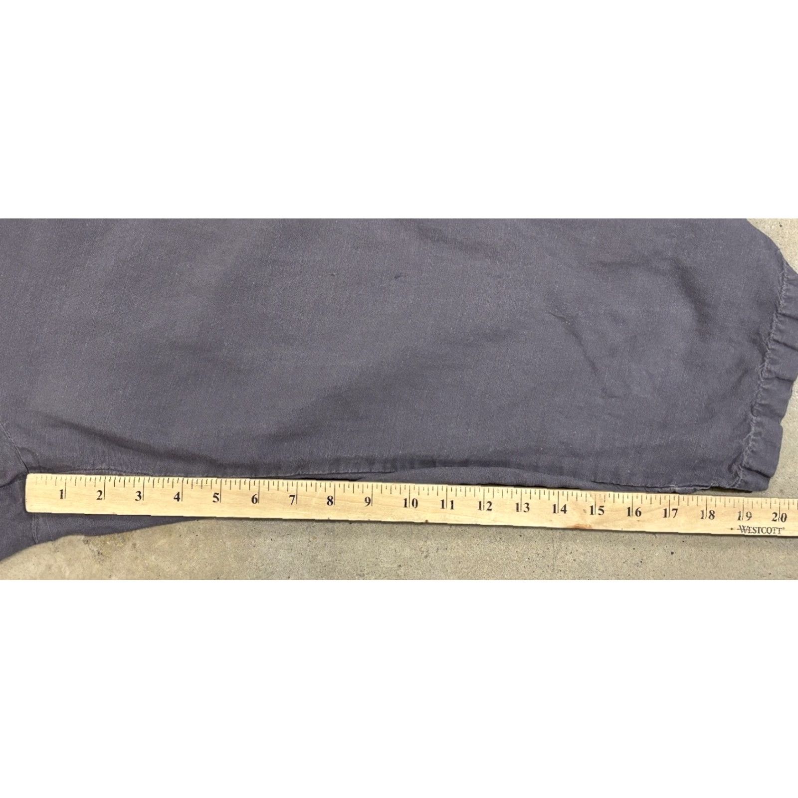 Vintage ASZ Studio Linen Blend Capri Crop Pants XL Womens Grey Drawstring Lagenlook Pants Size 40" / US 18 - 7 Thumbnail