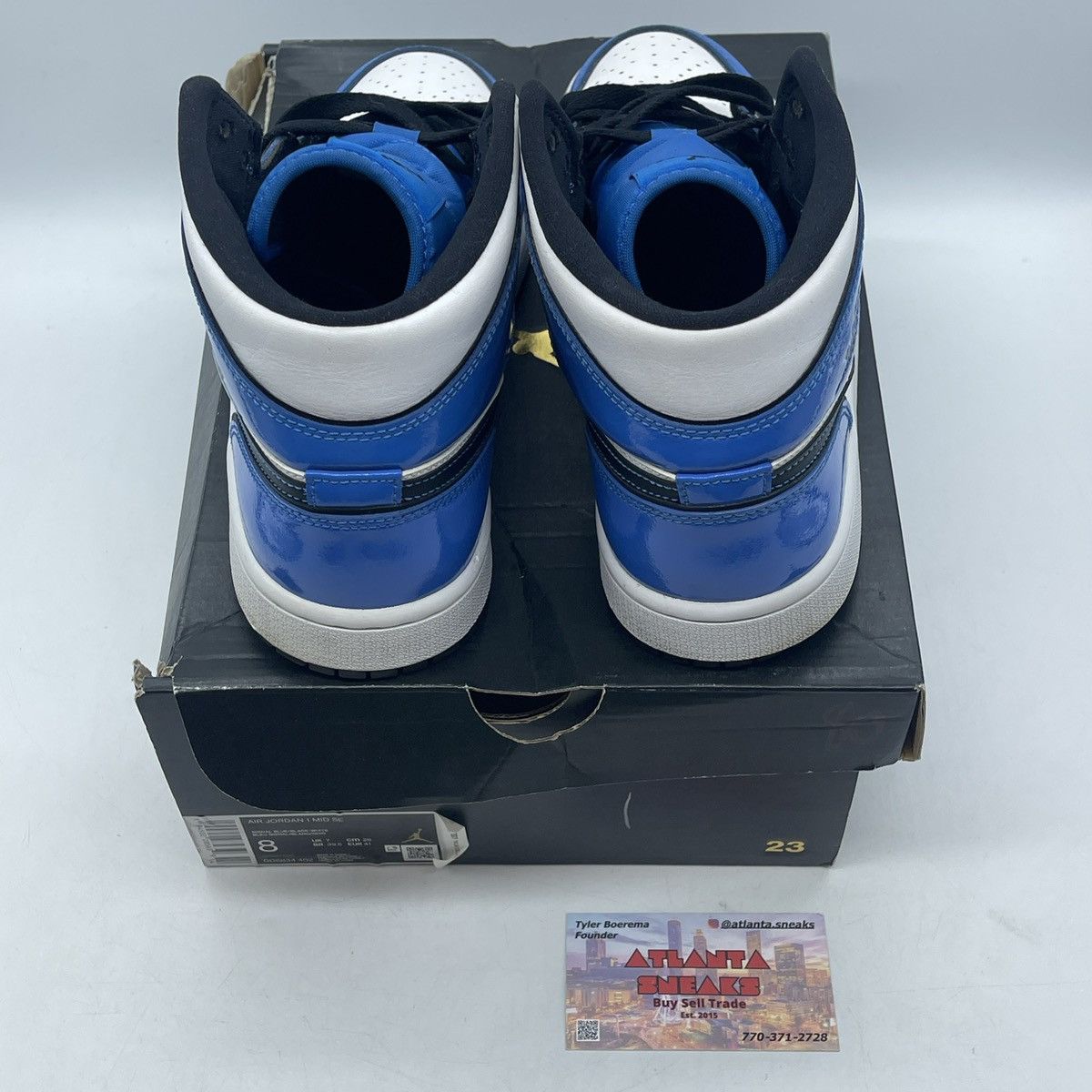 Jordan Brand Air Jordan 1 mid signal blue Size US 8 / EU 41 - 6 Thumbnail