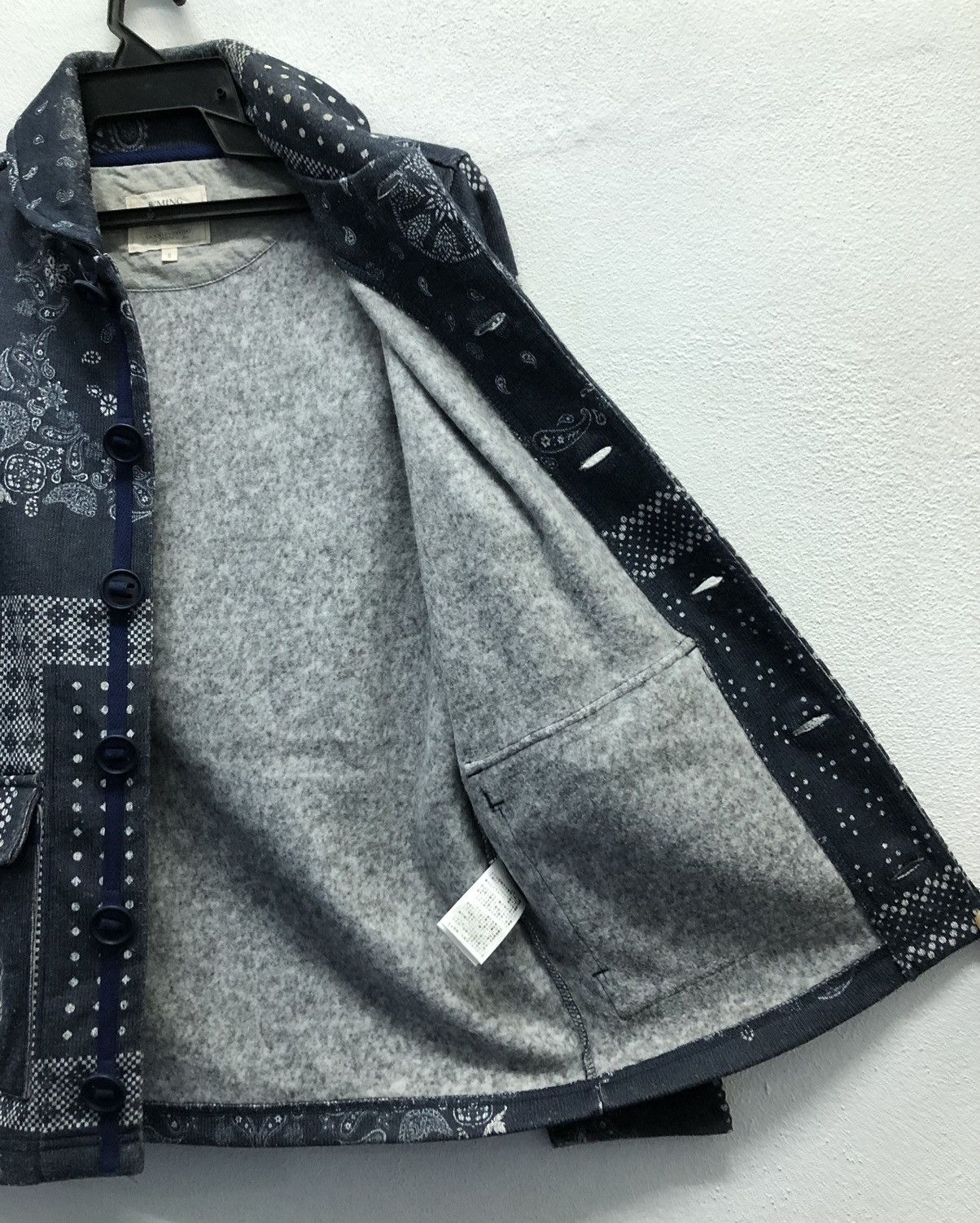 Beams Japan B:MING by BEAMS Navy Bandana Patchwork Chore Jacket Size US S / EU 44-46 / 1 - 8 Thumbnail