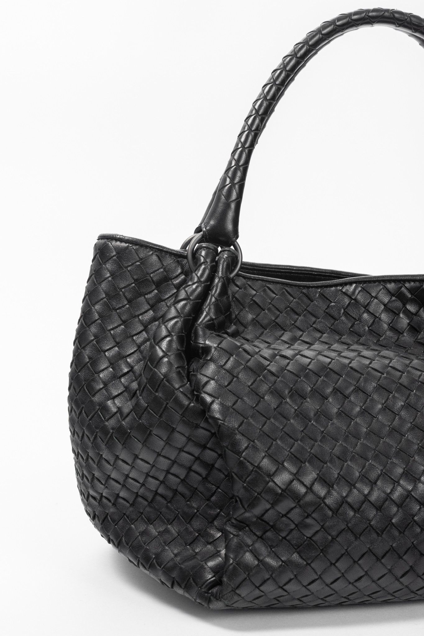 Bottega Veneta Bottega Veneta Black Intrecciato-Leather Handbag Size ONE SIZE - 7 Thumbnail