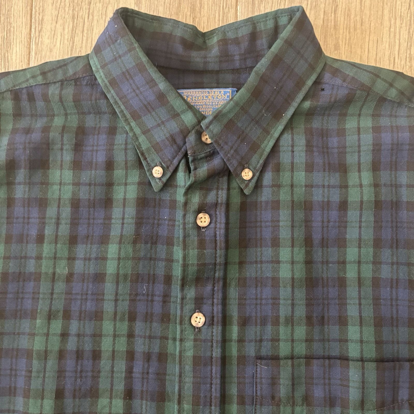 Pendleton Vintage 70’s Sir Pendleton Wool Shirt Tartan Green Men’s XL Size US XL / EU 56 / 4 - 3 Thumbnail