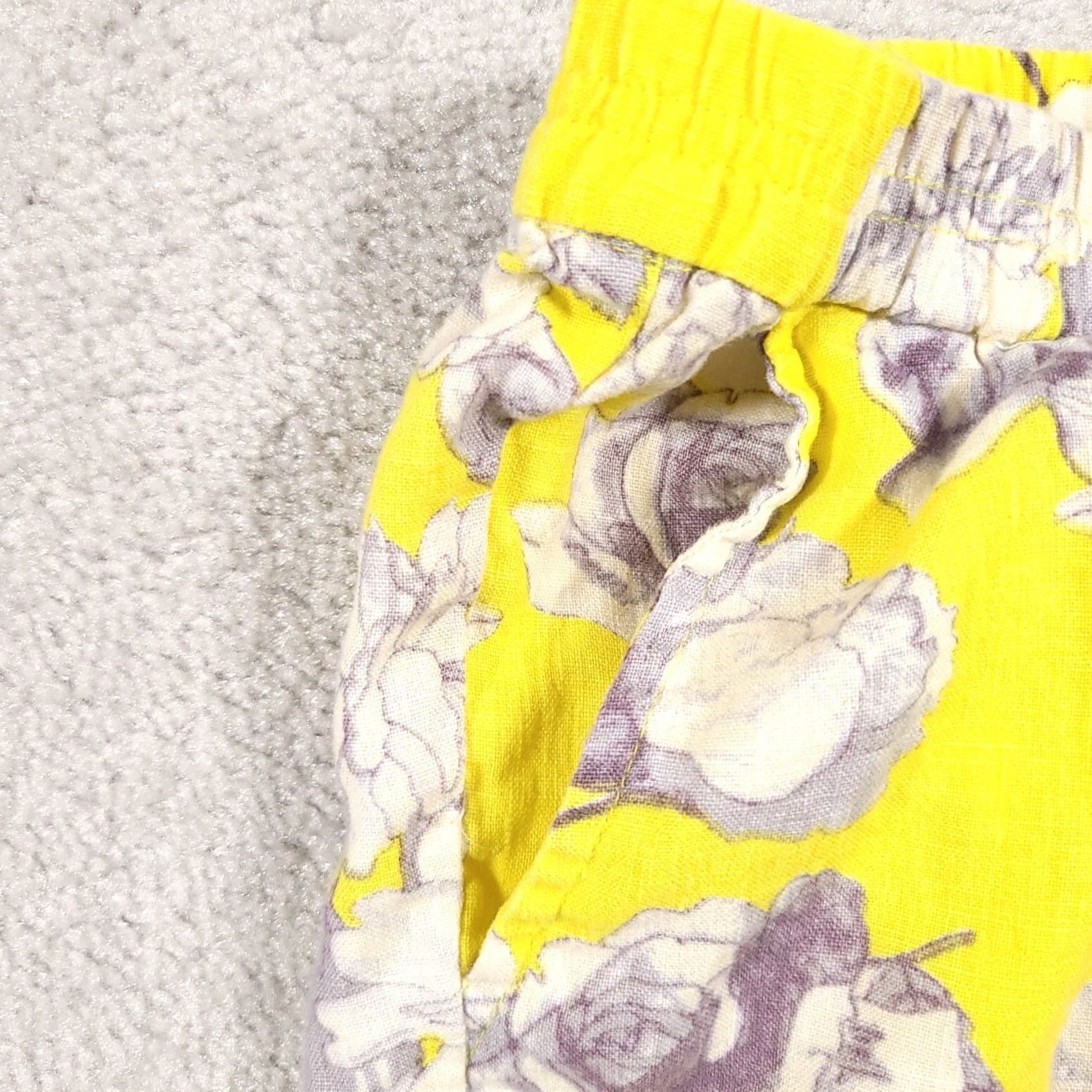 Vintage KUT From The Kloth Yellow Floral Linen Shorts Women's 10 Pull On Everyday Bright Size 32" / US 10 / IT 46 - 4 Thumbnail