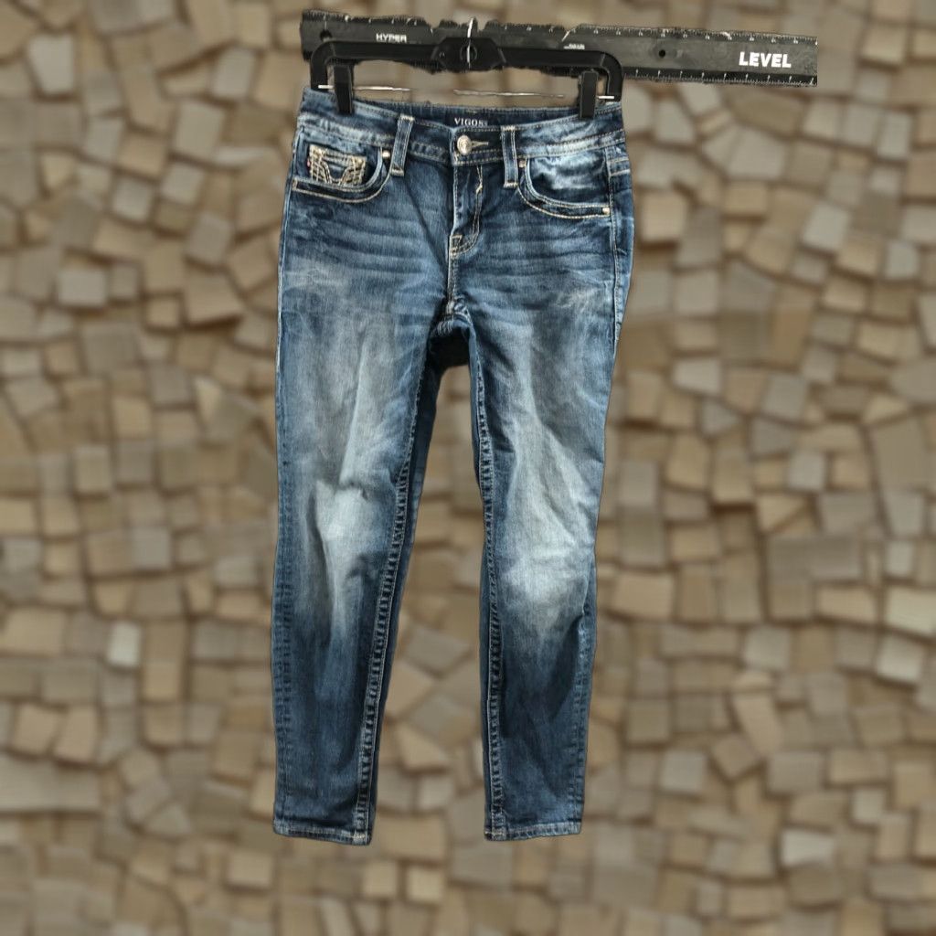 Vintage VIGOSS Jeans Boyfriend 27x27 Blue Medium Wash 5-Pocket Denim Vel 1 Juniors Womens Medium/Butt? Size 25" / US 0 / IT 36 - 1 Thumbnail