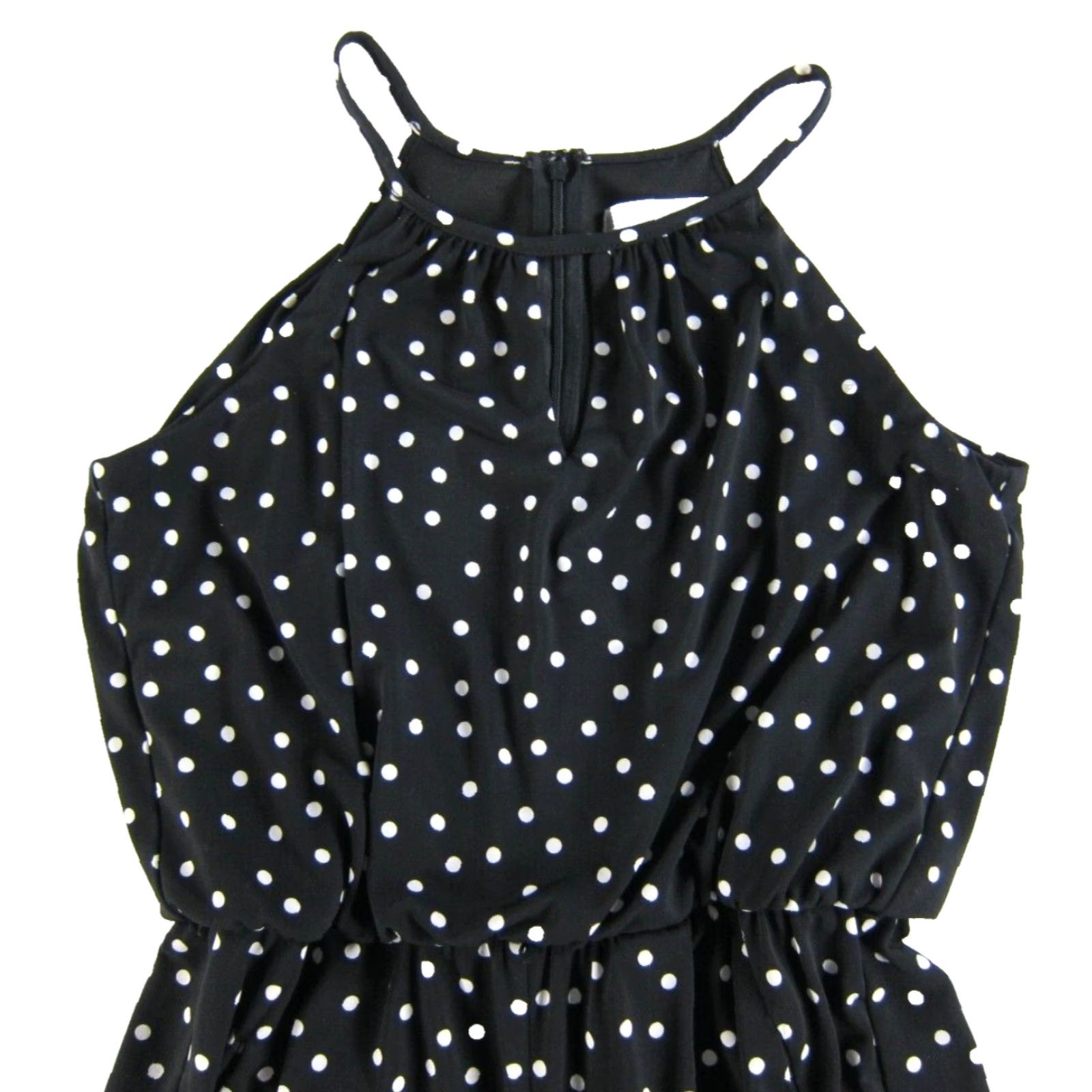 Vintage London Times Black White Polka Dot Capri Jumpsuit Sleeveless 4P Petite Women Pockets Stretch Coral? Size 27" / US 4 / IT 40 - 4 Thumbnail