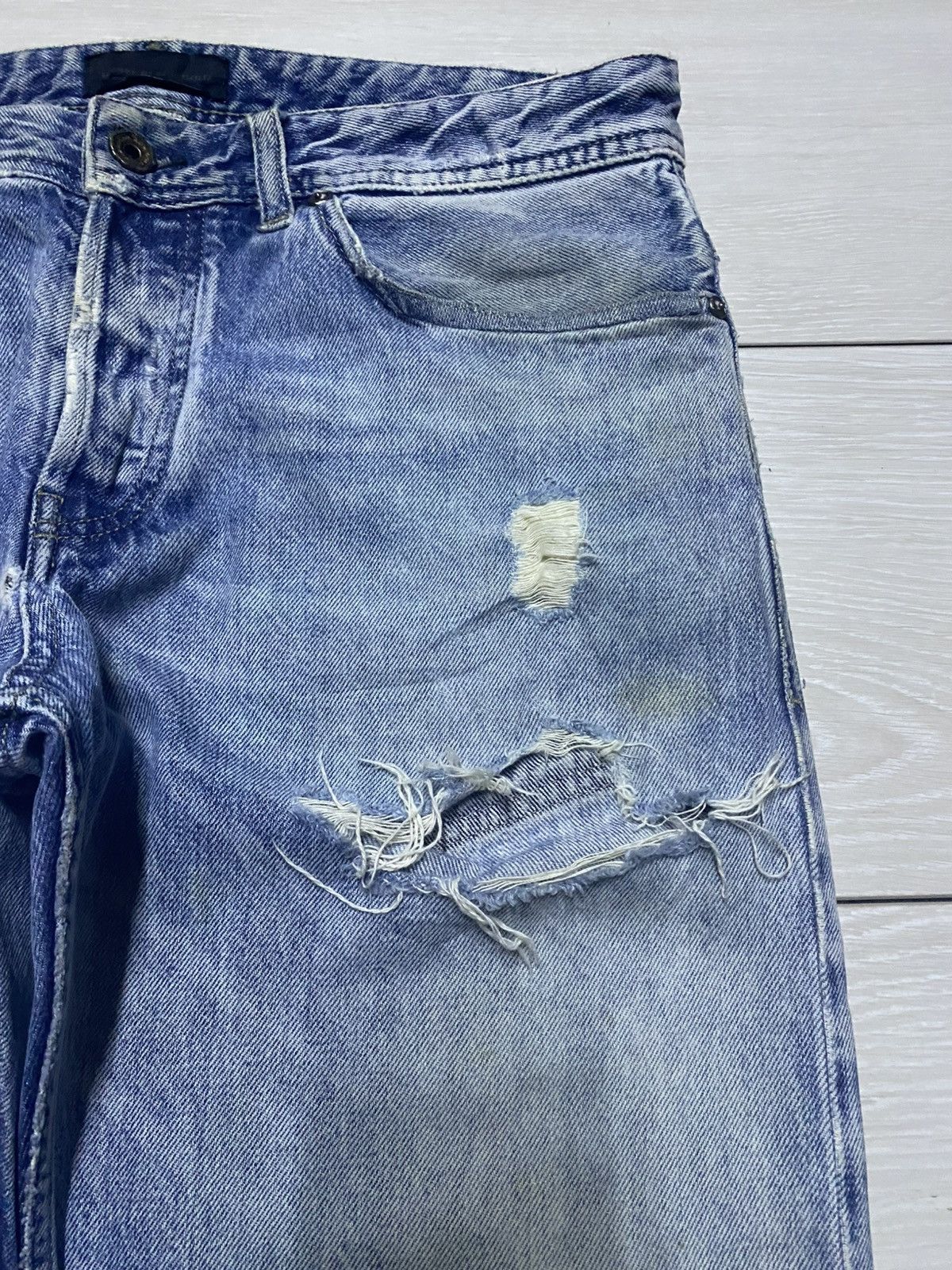 Diesel Black Gold Vintage Diesel Black Gold Selvedge Distressed Slim Jeans Size US 32 / EU 48 - 8 Thumbnail