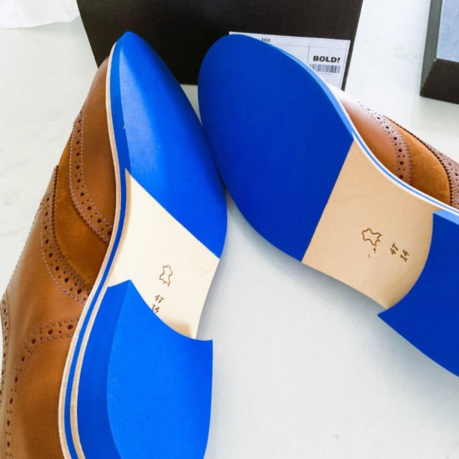 Other Brand New Men's Bold Wingtips with blue Soles -S 14 Size US 14 / EU 47 - 2 Thumbnail